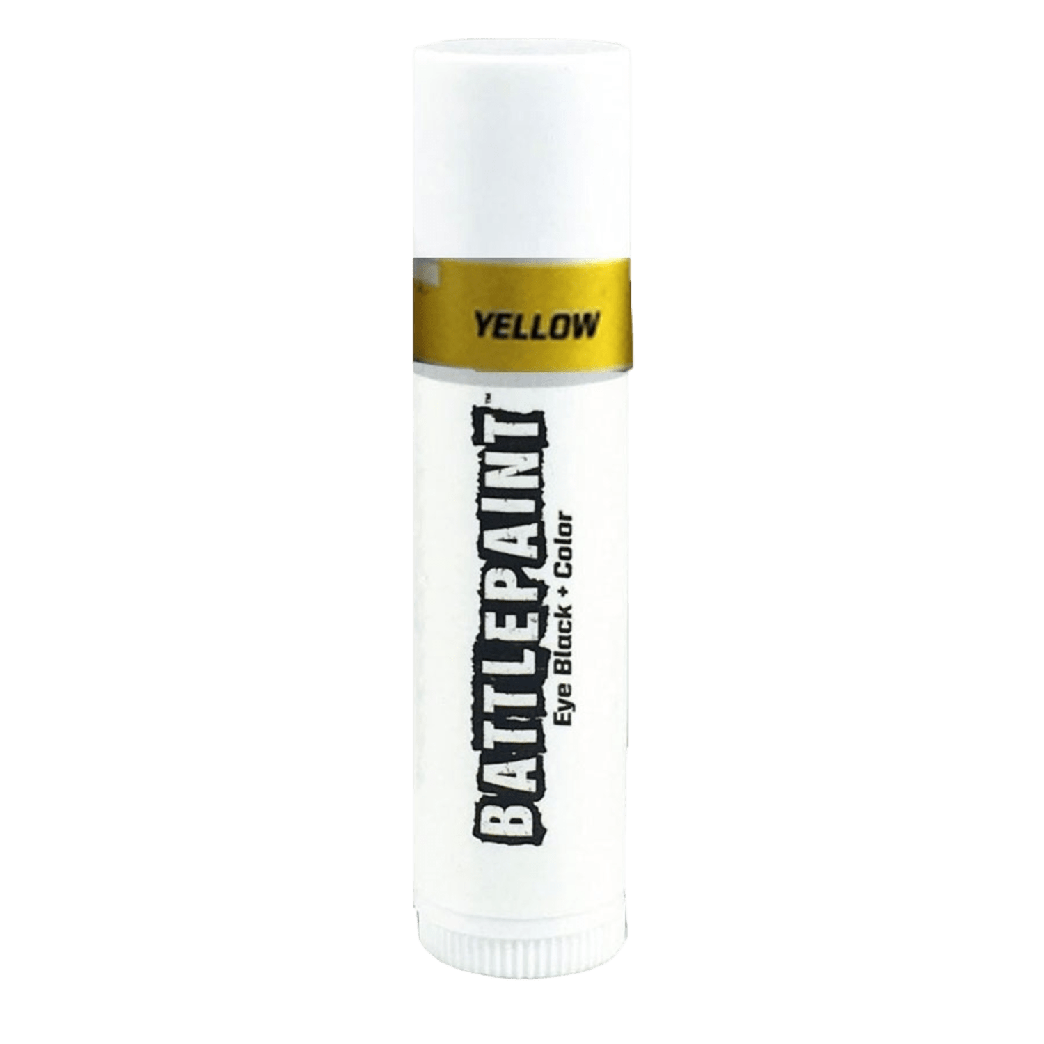 A white tube of Battlepaint Eye Black with a blue label reading "Baby Blue" near the cap. The tube, perfect for lacrosse eye black, has "Eye Black" written vertically in bold, black letters. The background is transparent, providing an anti-glare finish.