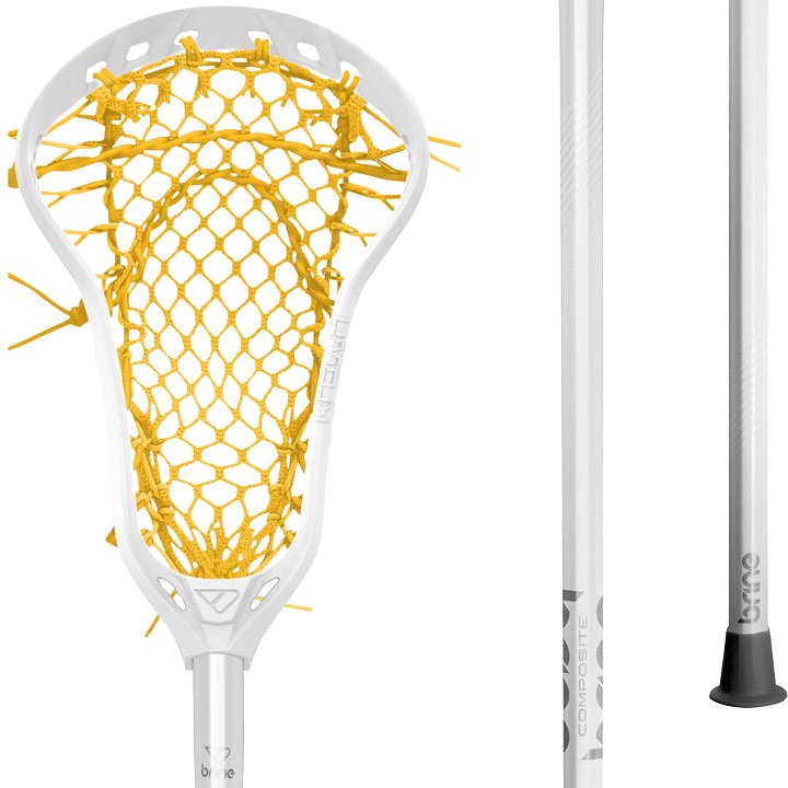 Brine Krown Lacrosse Complete Stick Women's Complete Sticks White/Yellow Lax.com