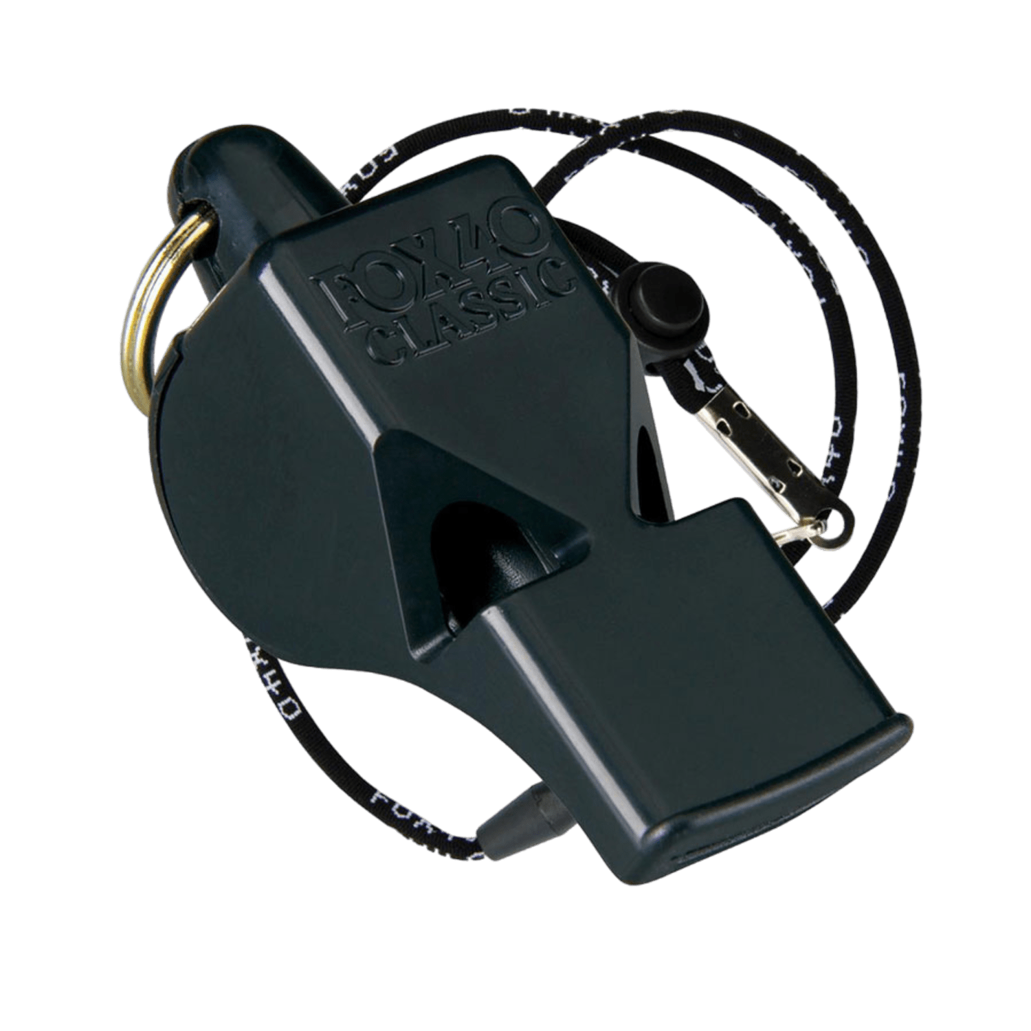 Classic Official Fox 40 Whistle with Lanyard Whistles Black Lax.com