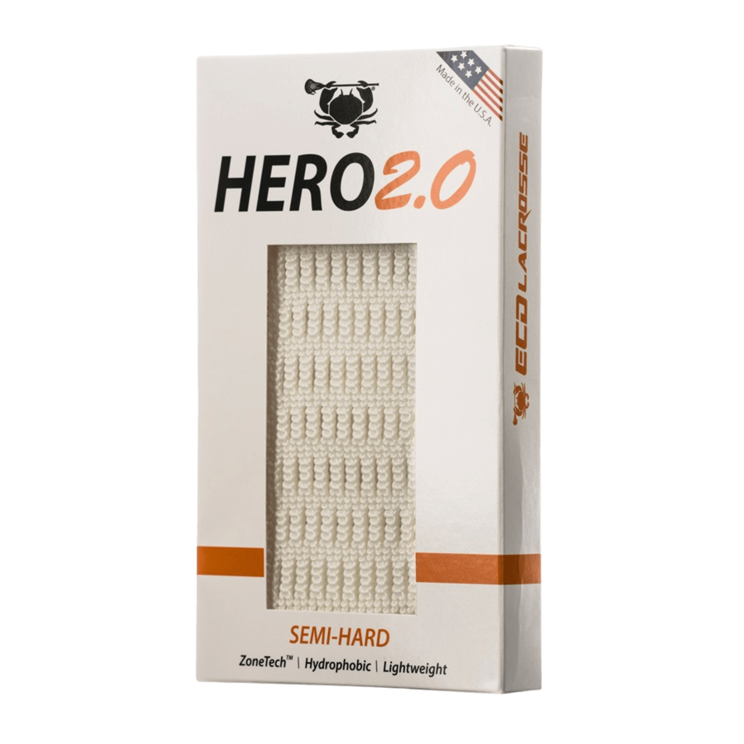 East Coast Dyes Hero 2.0 Semi - Hard Mesh Men's Stringing Supplies White Lax.com