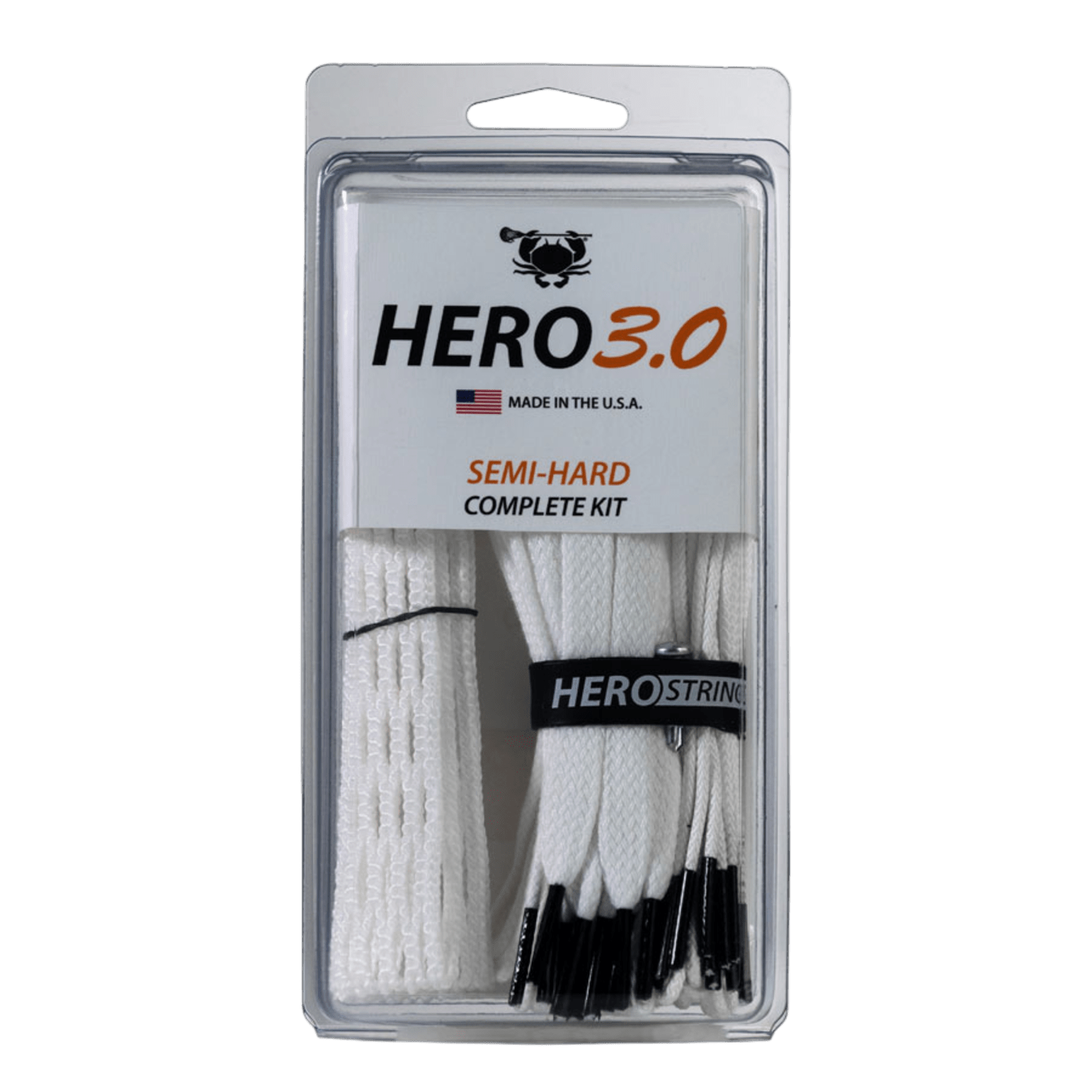 East Coast Dyes Hero 3 Semi - Hard Mesh Kit Men's Stringing Supplies ECD - Hero3SHKIT - WH White Lax.com