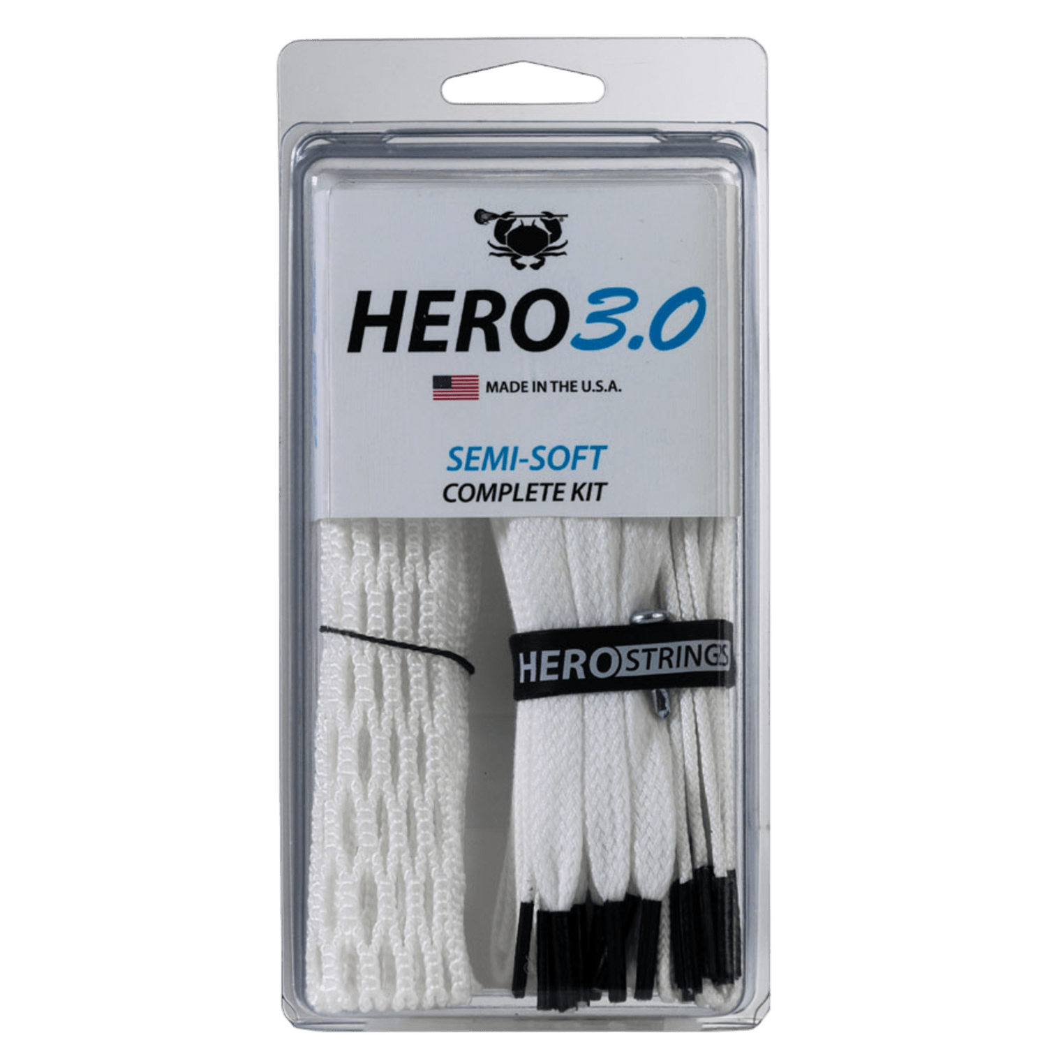 East Coast Dyes Hero 3 Semi - Soft Mesh Kit Men's Stringing Supplies ECD - Hero3SSKIT - WH White Lax.com