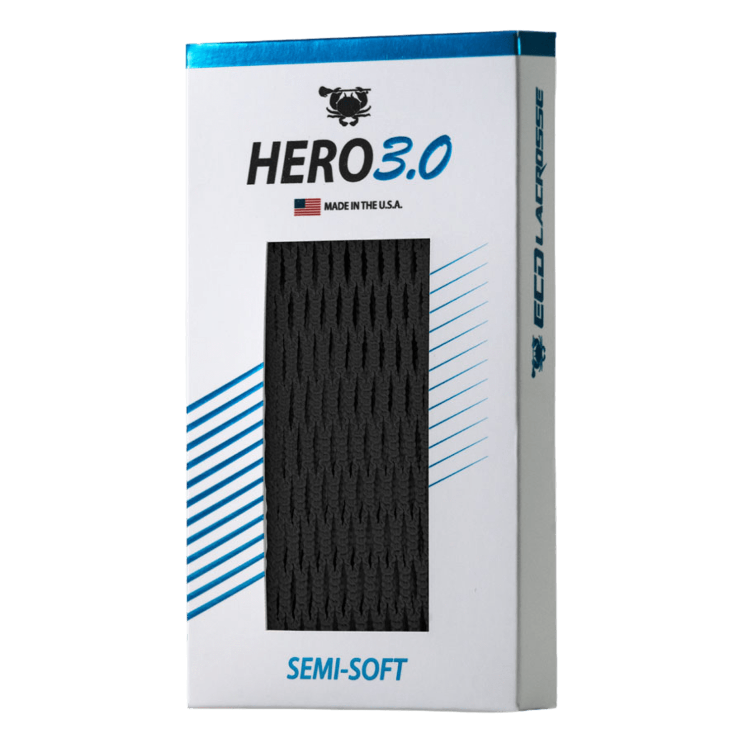 East Coast Dyes Hero 3.0 Mesh Men's Stringing Supplies ECD - Hero3SS - BK Black Lax.com