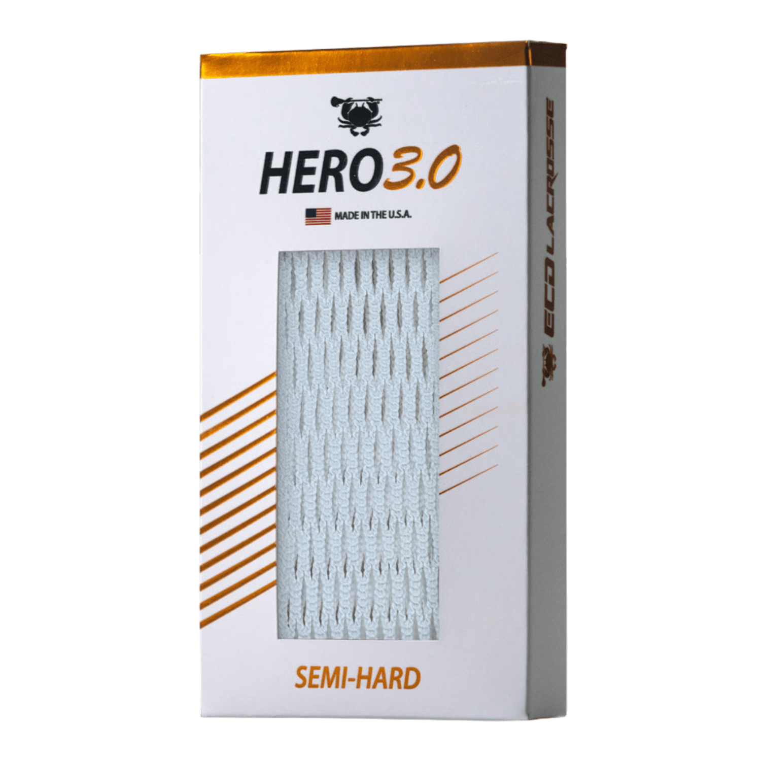 East Coast Dyes Hero 3.0 Semi - Hard Mesh Men's Stringing Supplies ECD - Hero3SH - WH White Lax.com