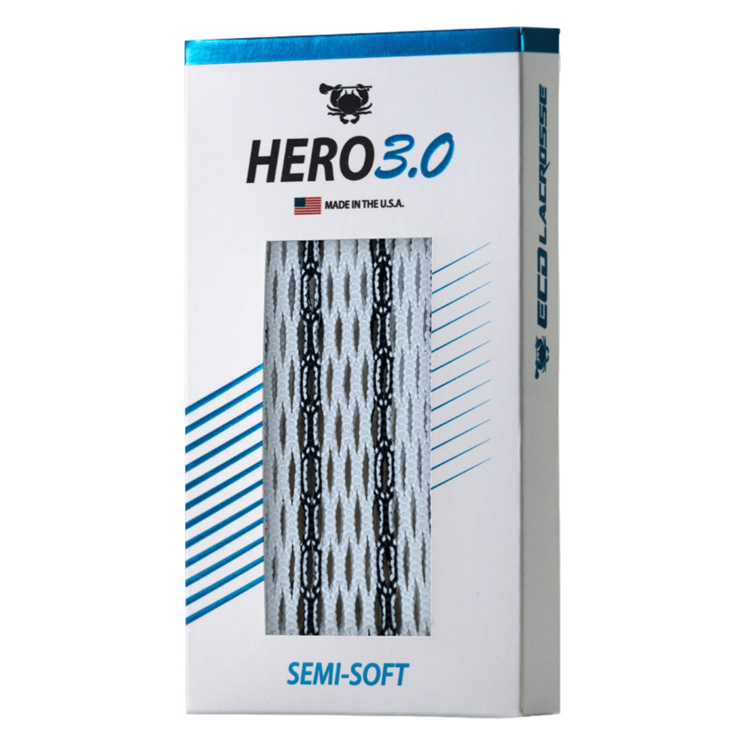 East Coast Dyes Hero 3.0 Striker Mesh Men's Stringing Supplies Ecd - Hero3Striker - BK Black Lax.com