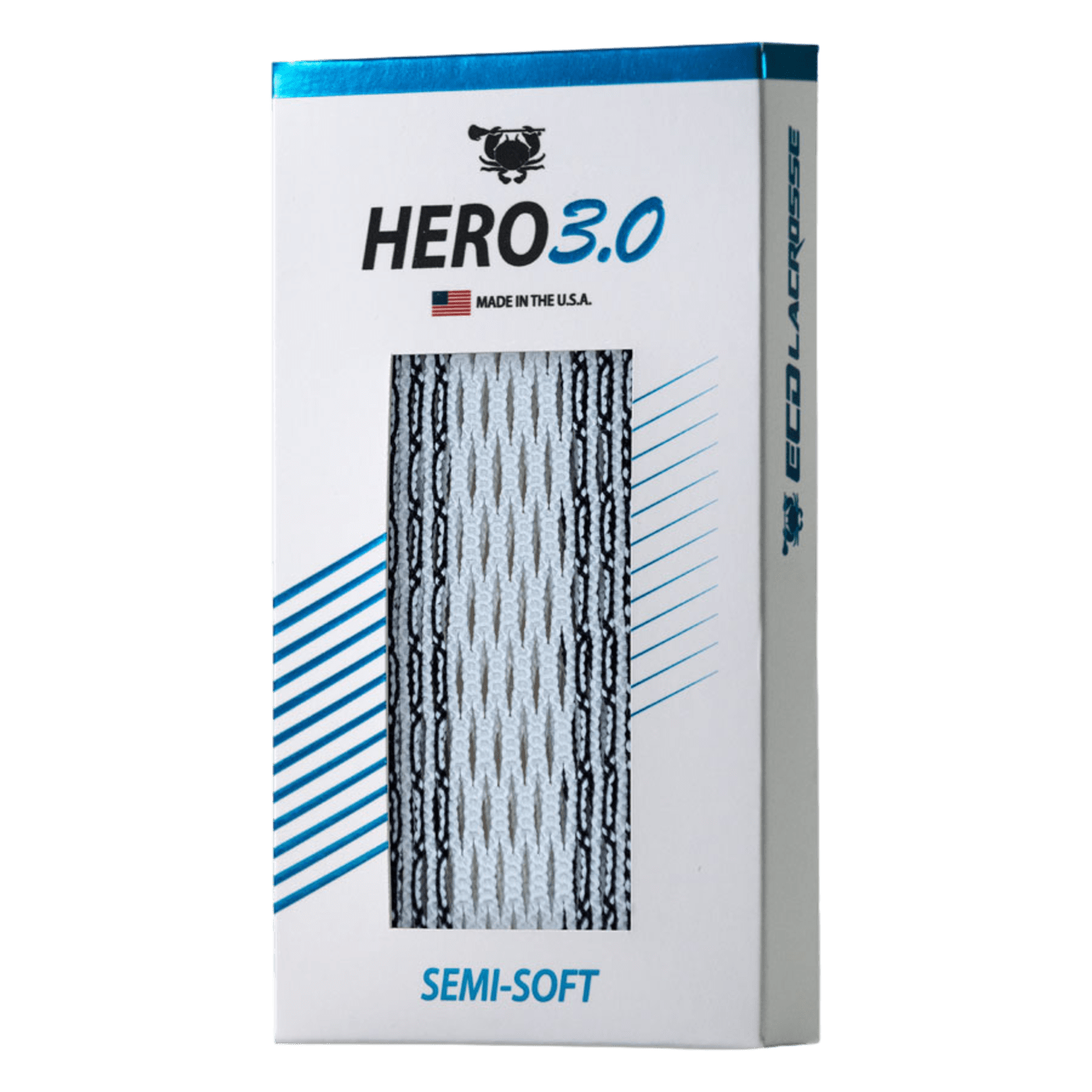 East Coast Dyes Hero 3.0 Striker Mesh Men's Stringing Supplies Ecd - Hero3Striker - BK Black Lax.com