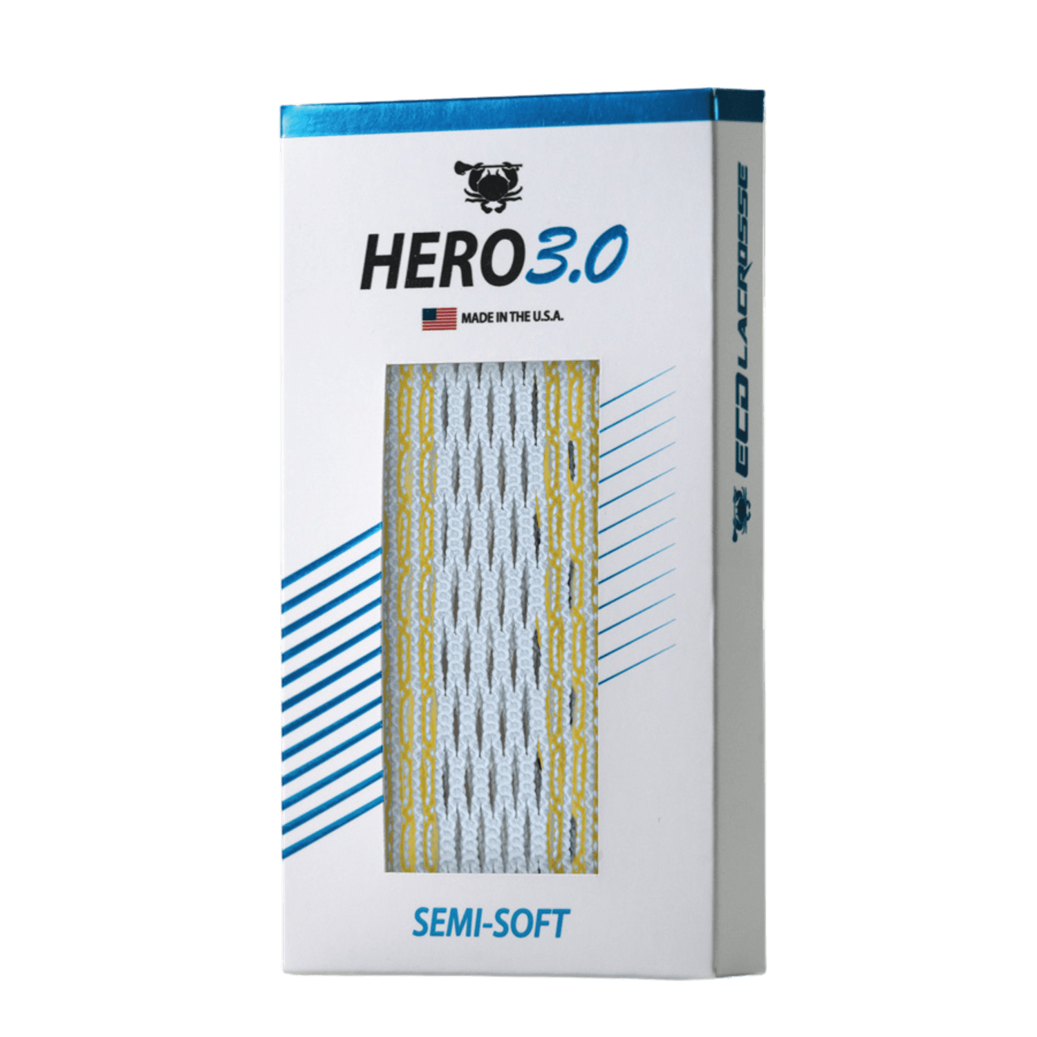 East Coast Dyes Hero 3.0 Striker Mesh Men's Stringing Supplies Ecd - Hero3Striker - YLW Yellow Lax.com