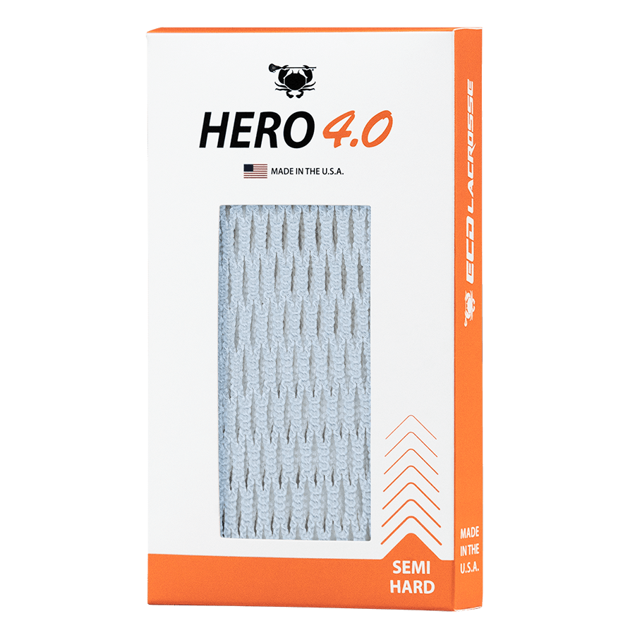 East Coast Dyes Hero 4.0 Semi - Hard Lacrosse Mesh Men's Stringing Supplies White Lax.com