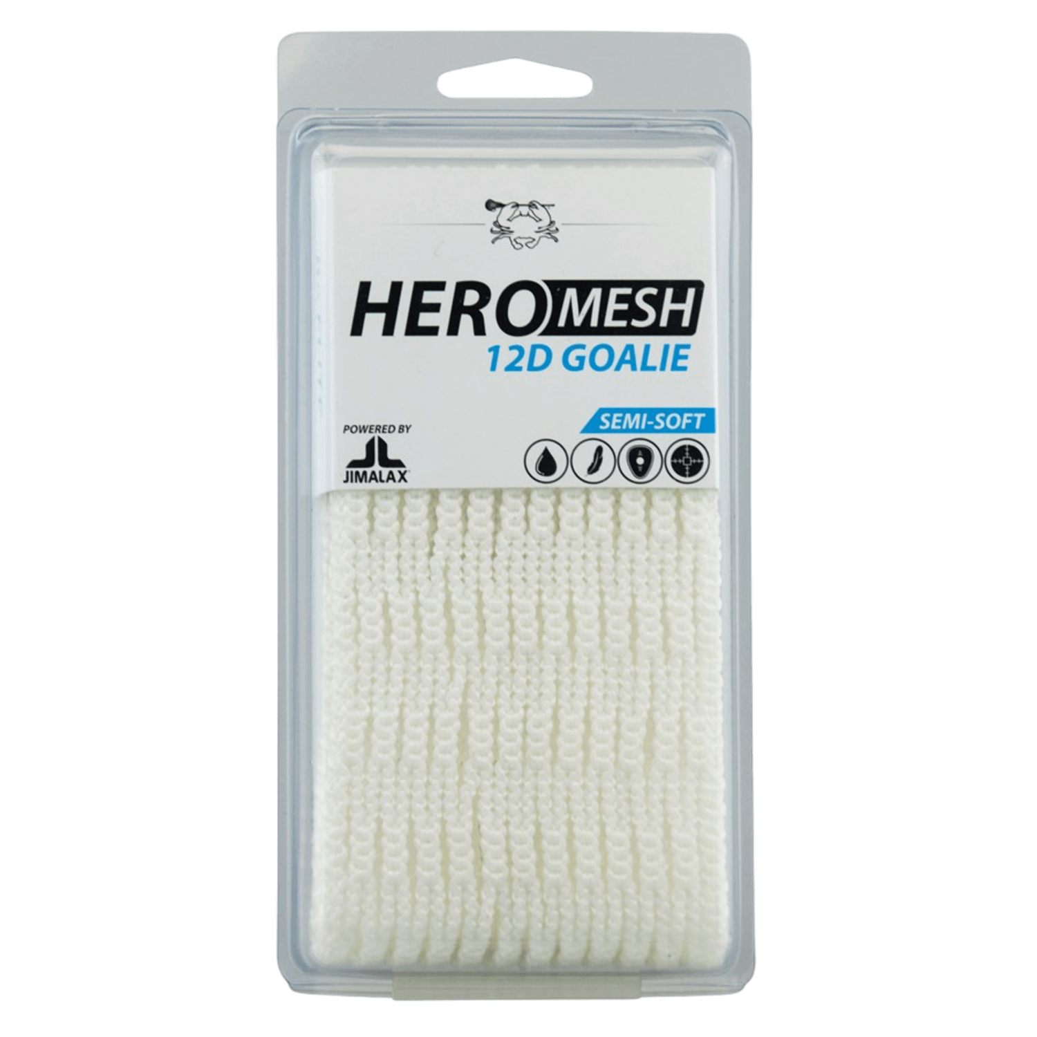 ECD 12D Hero Semi Soft Goalie Mesh Men's Stringing Supplies White Lax.com