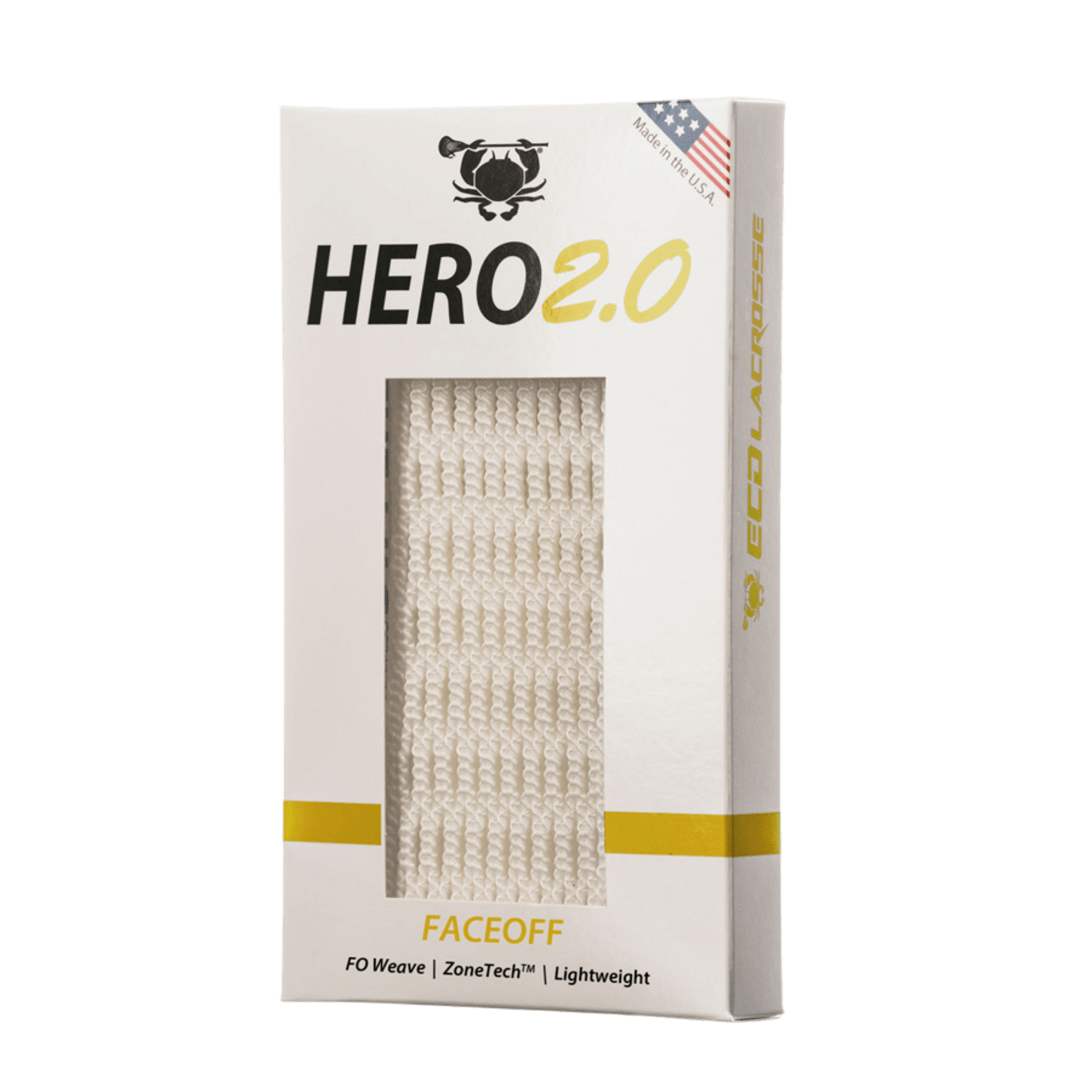 ECD Hero 2 Faceoff Mesh Men's Stringing Supplies White Lax.com