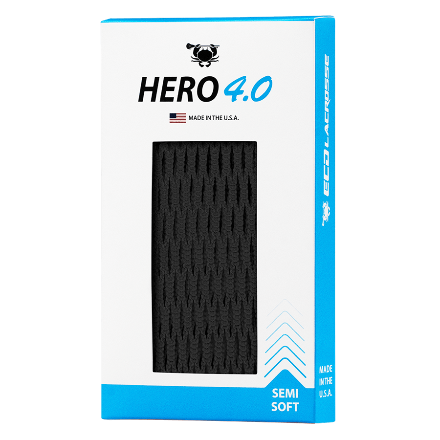 ECD Hero 4.0 Lacrosse Mesh Men's Stringing Supplies Black Lax.com