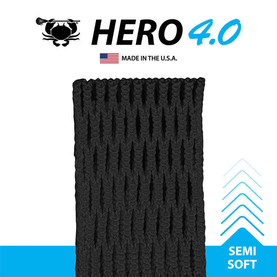 ECD Hero 4.0 Lacrosse Mesh Men's Stringing Supplies Black Lax.com