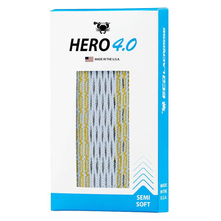 ECD Hero 4.0 Striker Lacrosse Mesh Men's Stringing Supplies Golden Yellow Storm Lax.com