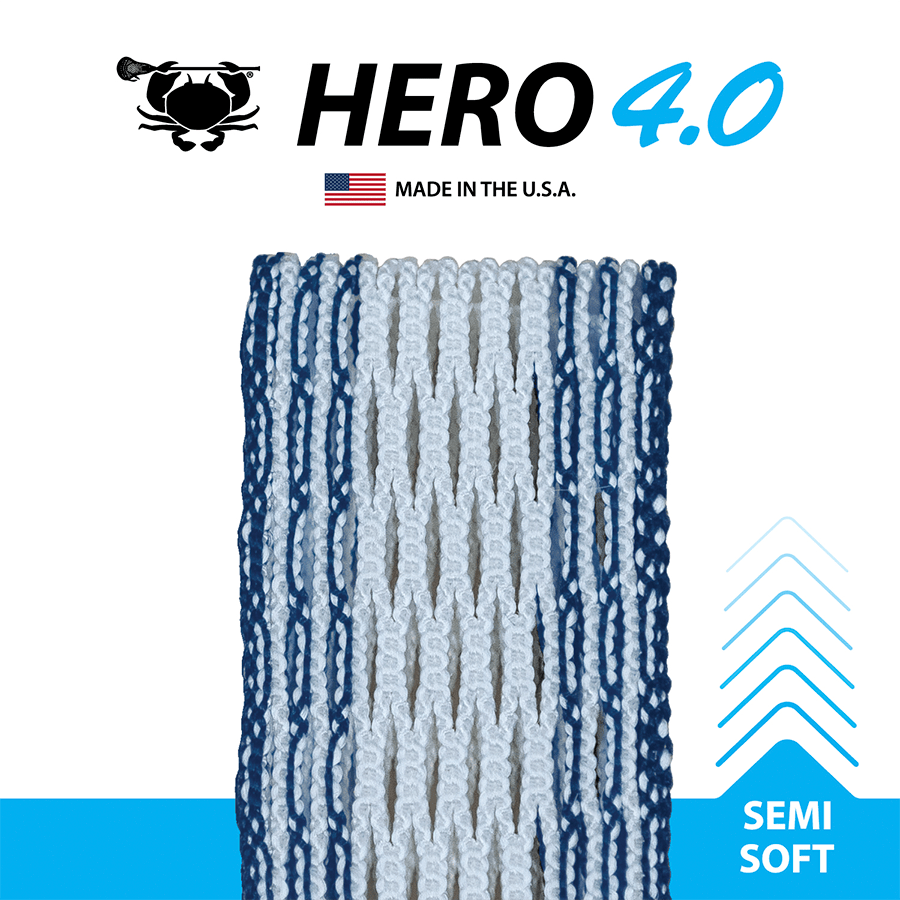 ECD Hero 4.0 Striker Lacrosse Mesh Men's Stringing Supplies White Storm Lax.com