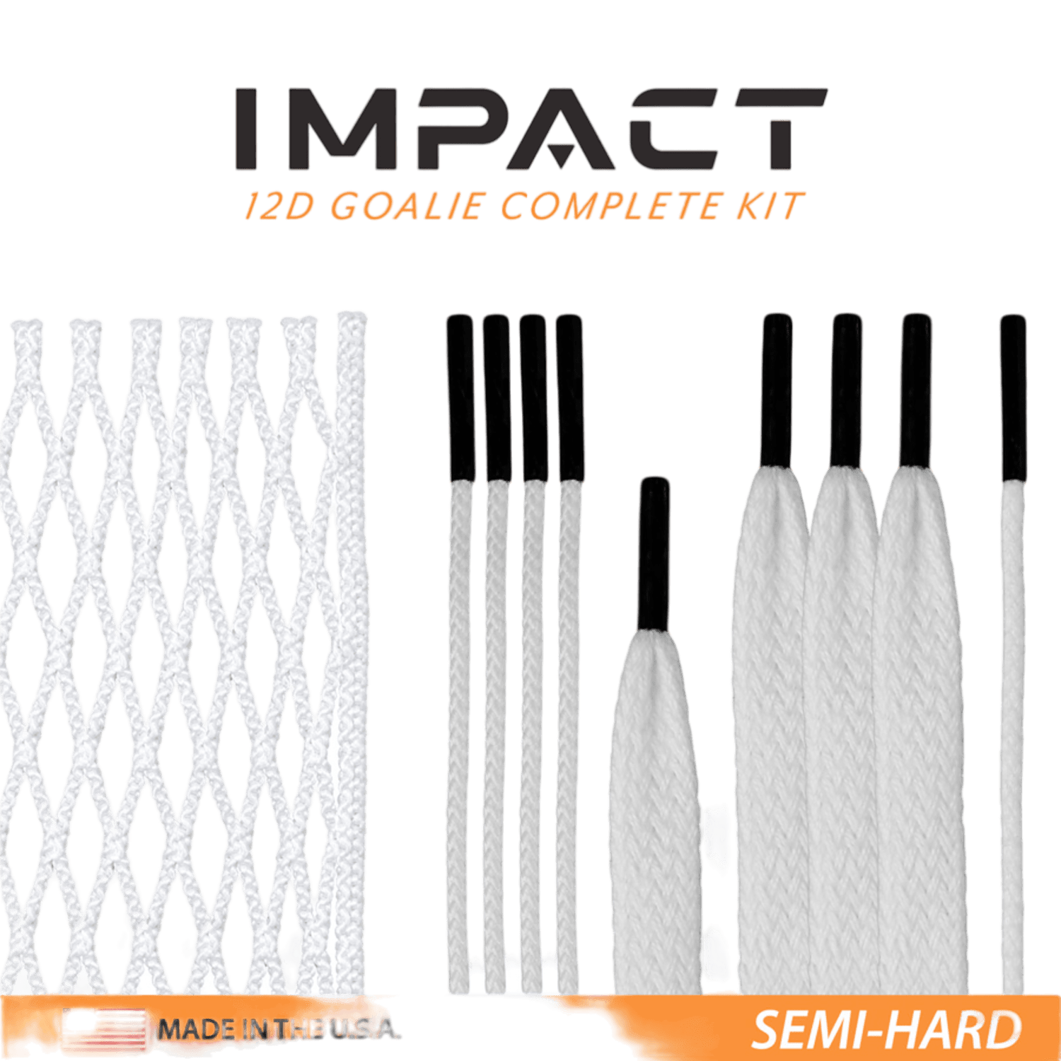 ECD Impact Semi Hard Goalie Mesh Kit Men's Stringing Supplies ECD - ImpactGMeshSHKit - WH White Lax.com