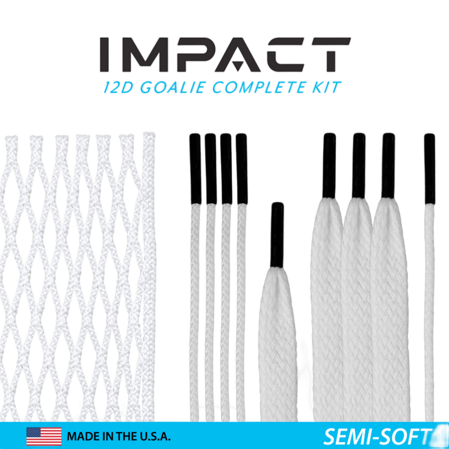 ECD Impact Semi Soft Goalie Mesh Kit Men's Stringing Supplies ECD - ImpactGMeshSSKit - WH White Lax.com