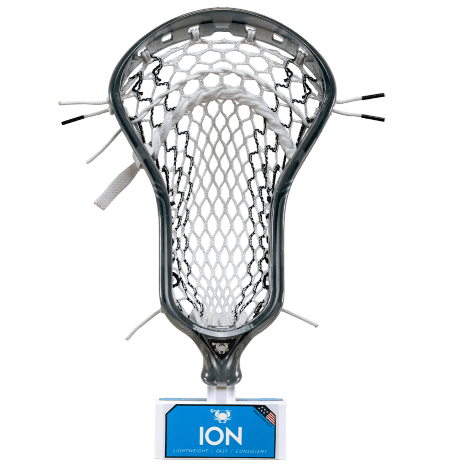 ECD Ion w. Elite Pocket - Hero 3 SS Men's Pre - Strung Heads Black Striker Lax.com