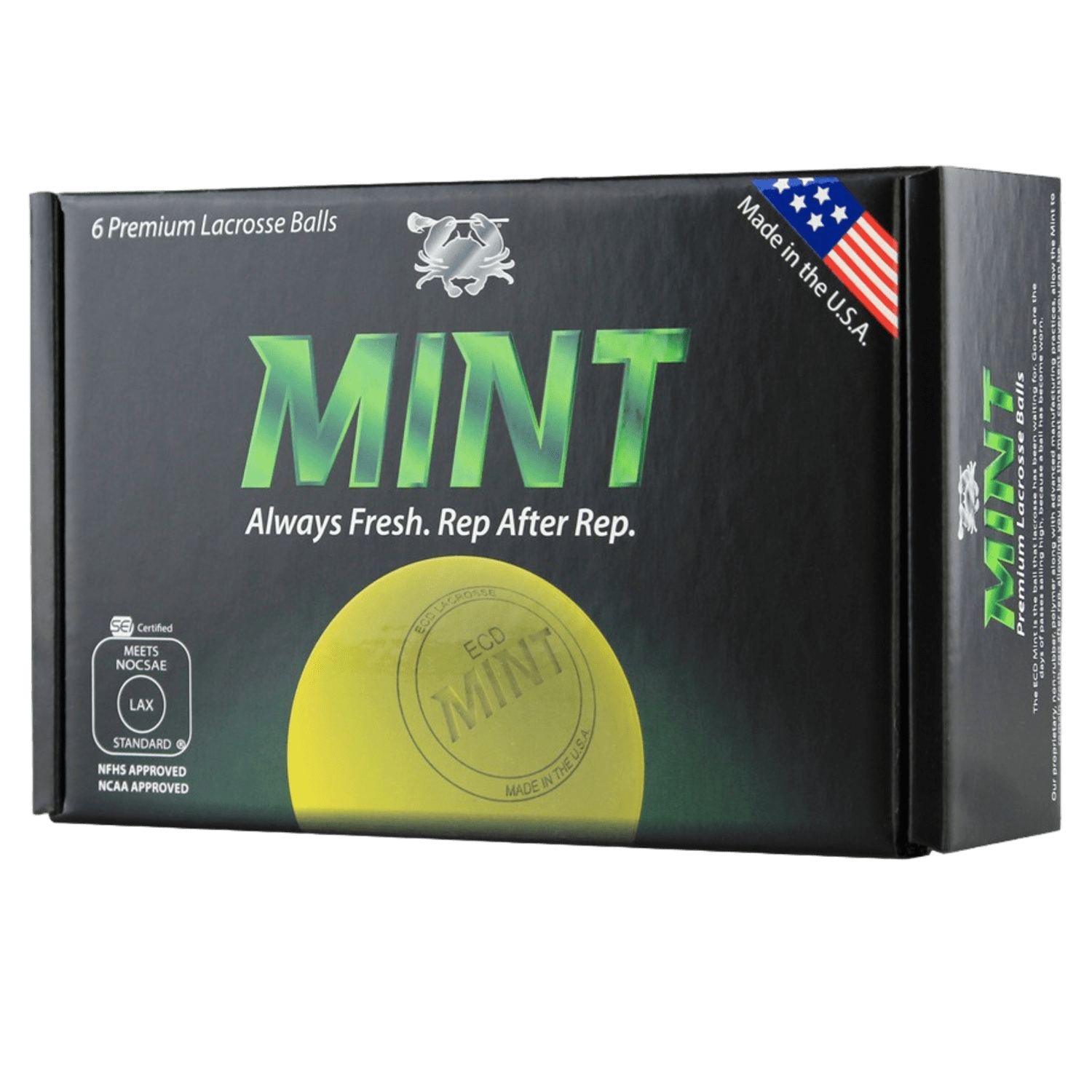 ECD Mint Lacrosse Ball 6 - Pack Lacrosse Balls Yellow Lax.com