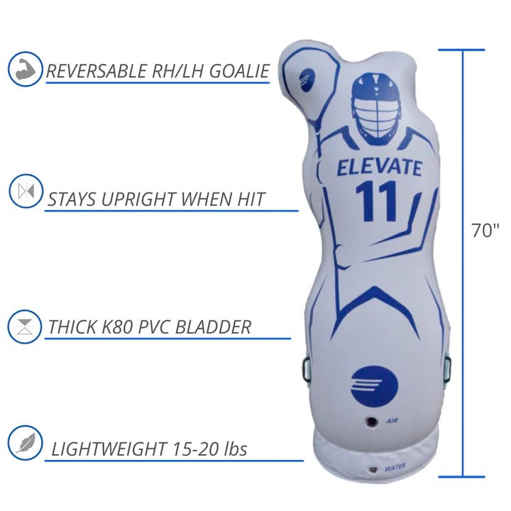 Elevate Sports 11th Man Goalie - Inflatable Lacrosse Dummy Training Equipment Lax.com