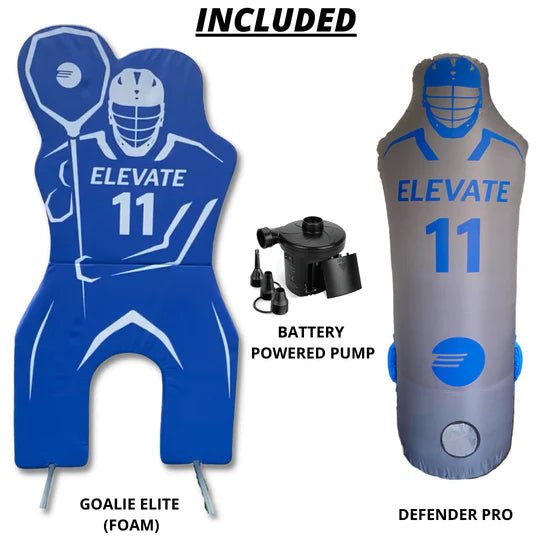 Elevate Sports 11th Man Pack - Goalie Elite + Defender Pro Lacrosse Dummy Pack Training Equipment Lax.com