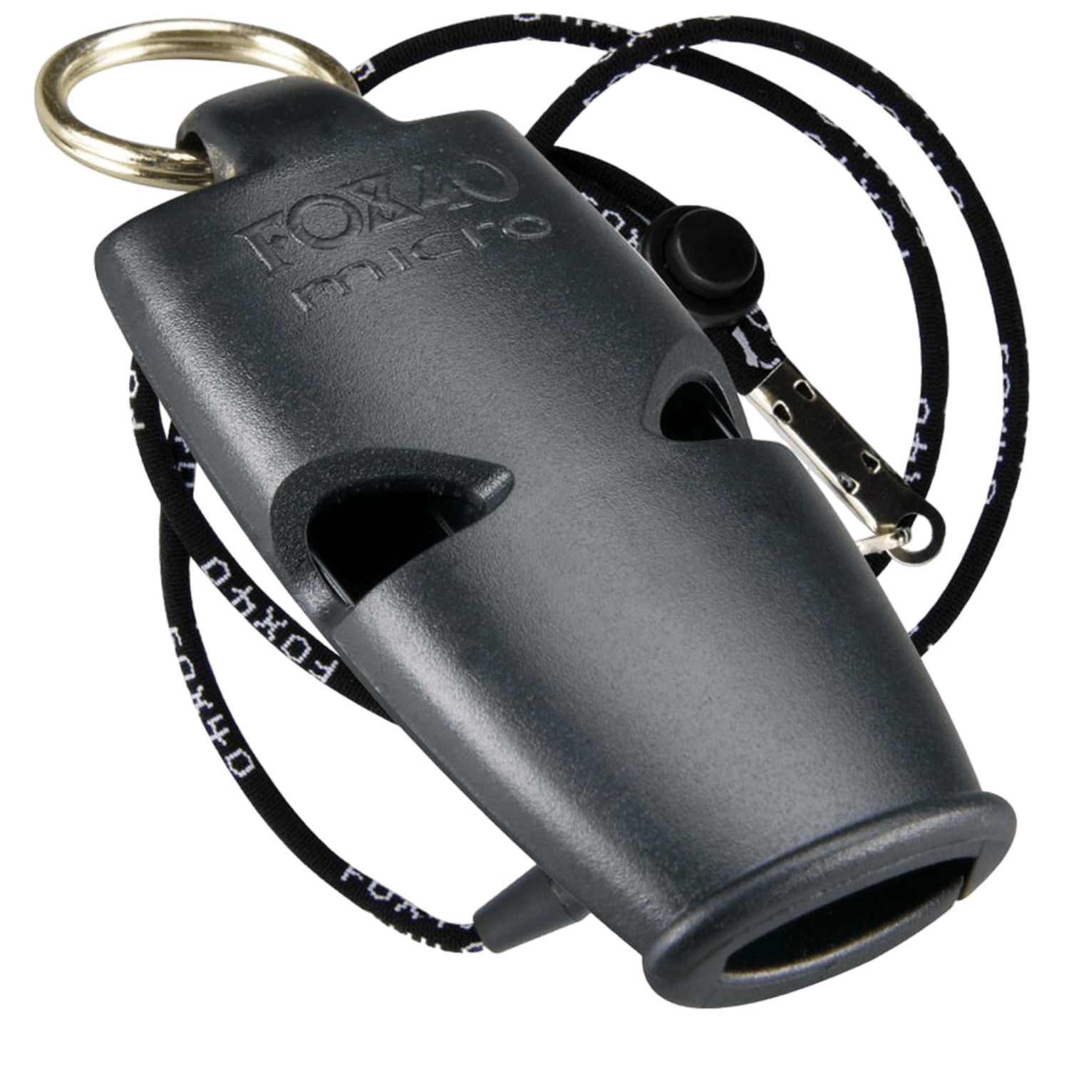 Fox40 Micro Whistle with Lanyard Whistles Black Lax.com