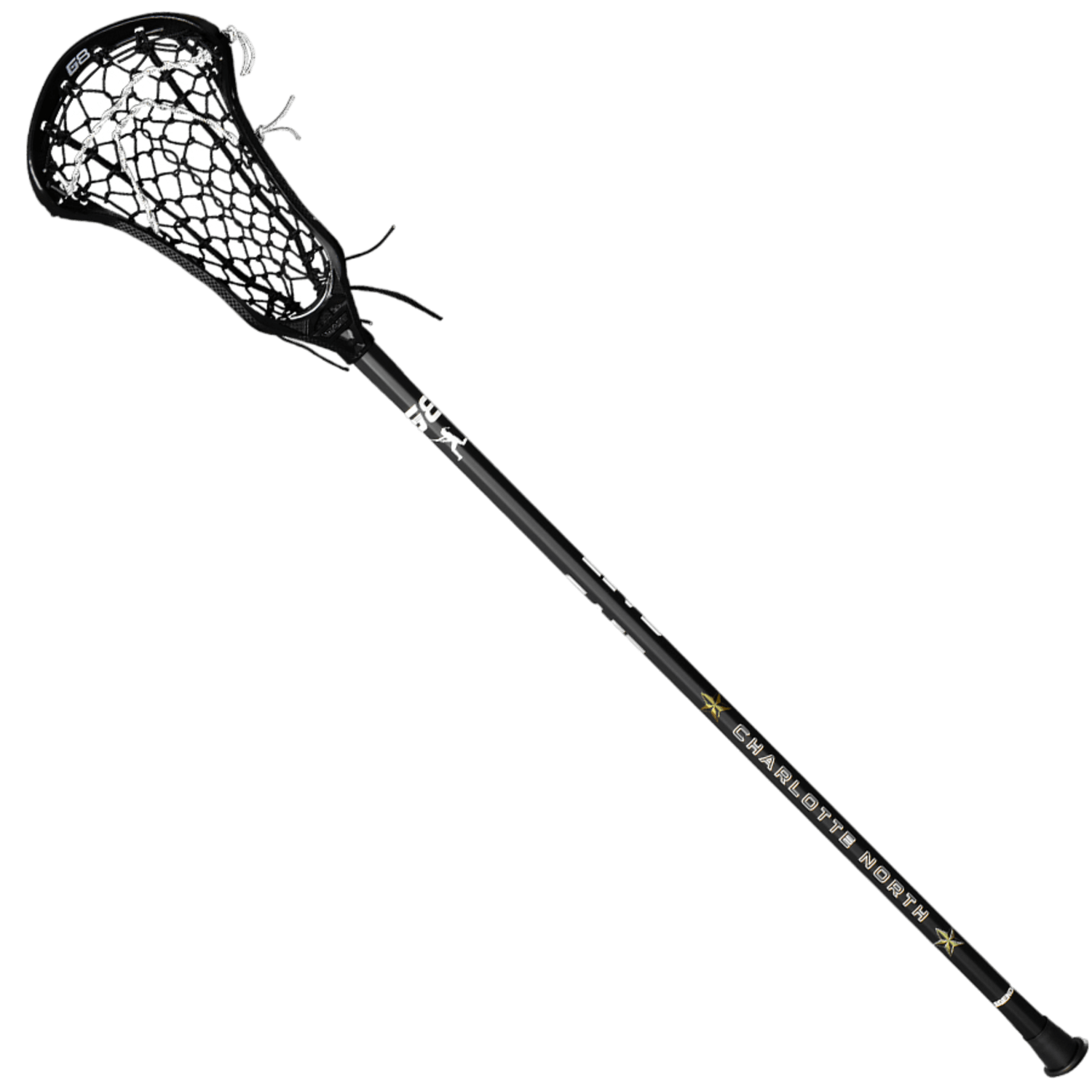 Gait Whip 2 Complete Stick with Flex Mesh - Charlotte North Edition Women's Complete Sticks Gait - Whip2CSFMCN - BLK/WH Black/White Lax.com