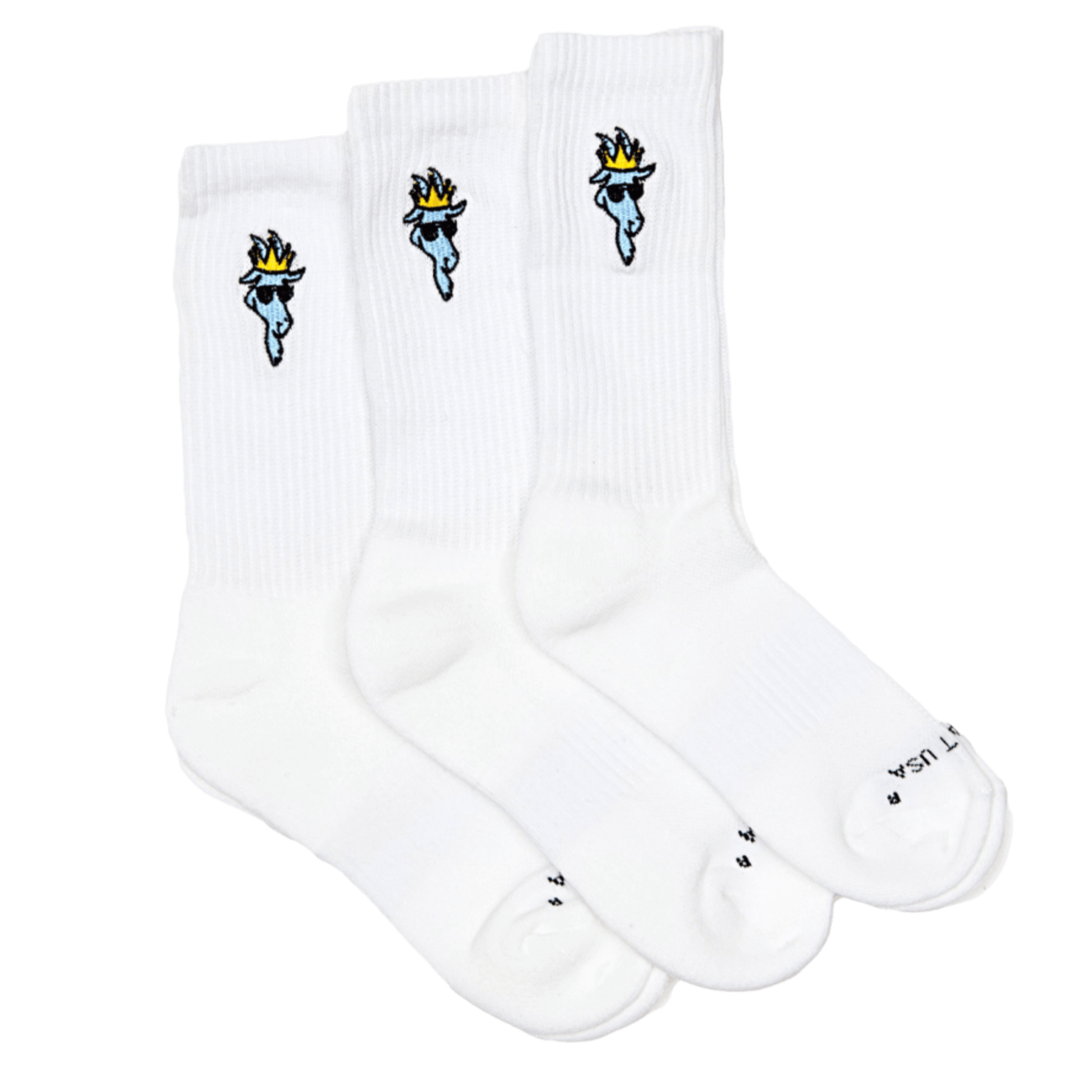 GOAT USA OG Socks (3x) Socks Goat - OGSocks - WH - AD White Lax.com