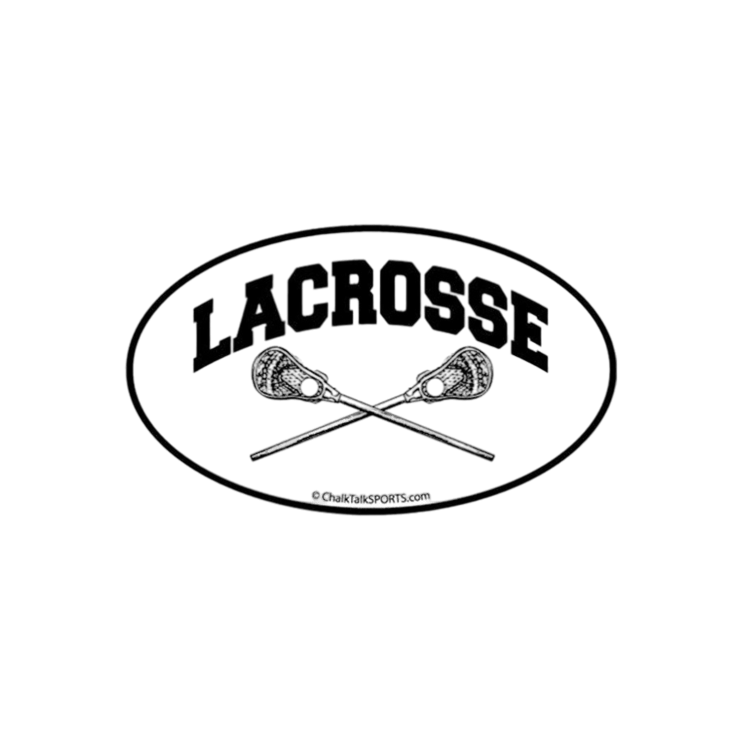 Lacrosse Crossed Sticks Oval Car Magnet Accessory CT - lx - 02344 - BK Black Lax.com