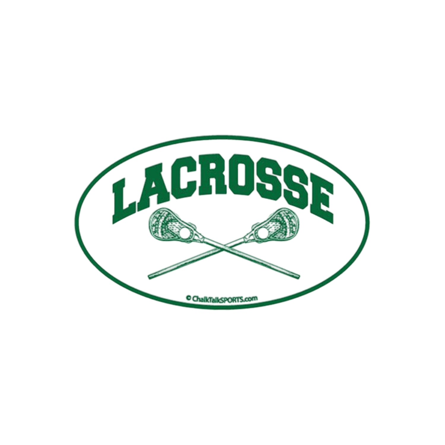 Lacrosse Crossed Sticks Oval Car Magnet Accessory CT - lx - 02344 - GRN Green Lax.com