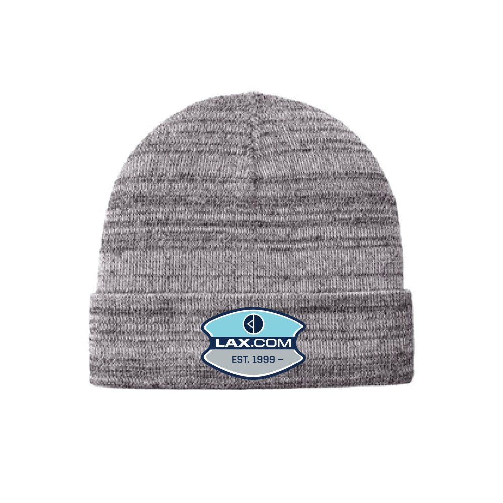 Lax.com Knit Cuff Beanie with Patch Apparel Accessories Grey Lax.com