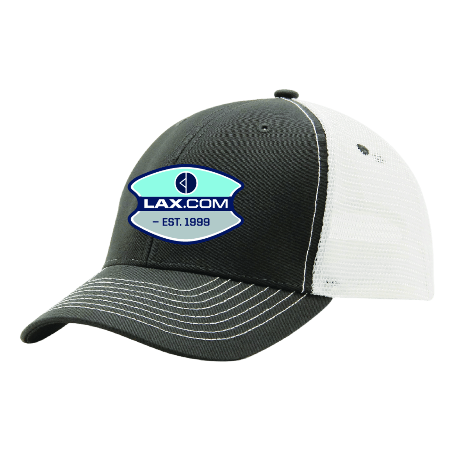 Lax.com Patch Logo Mesh Back Hat Apparel Accessories Grey Lax.com