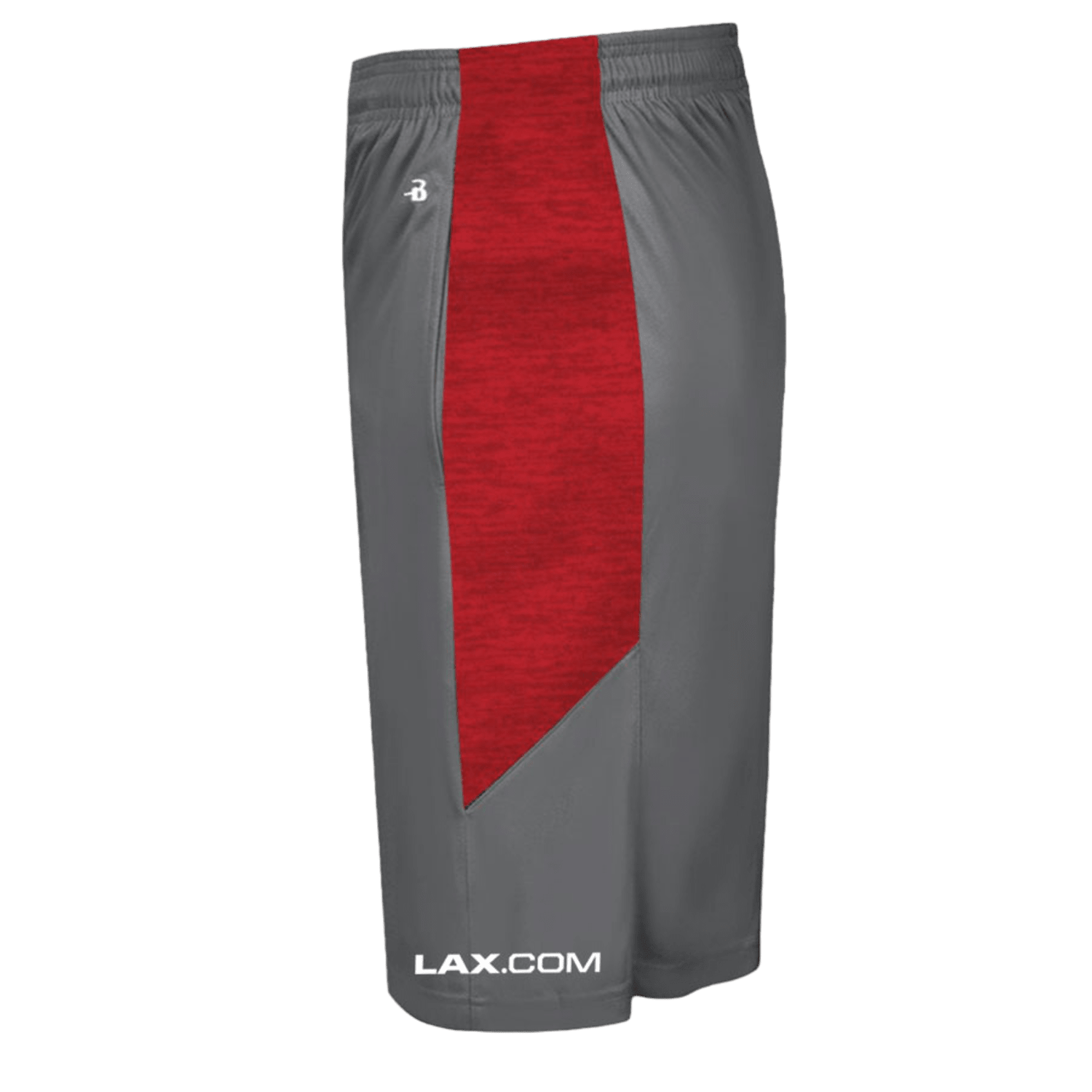 Lax.com Youth Panel Short Apparel Bottoms lax - ypanelshort - GR/RD - M Grey/Red Lax.com