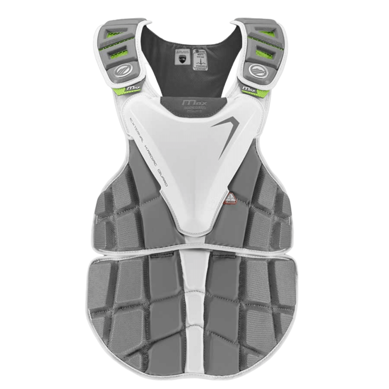 Maverik Max EKG Goalie Chest Pad Chest Protector Mav - MaxEKGCP - WH - XS White Lax.com