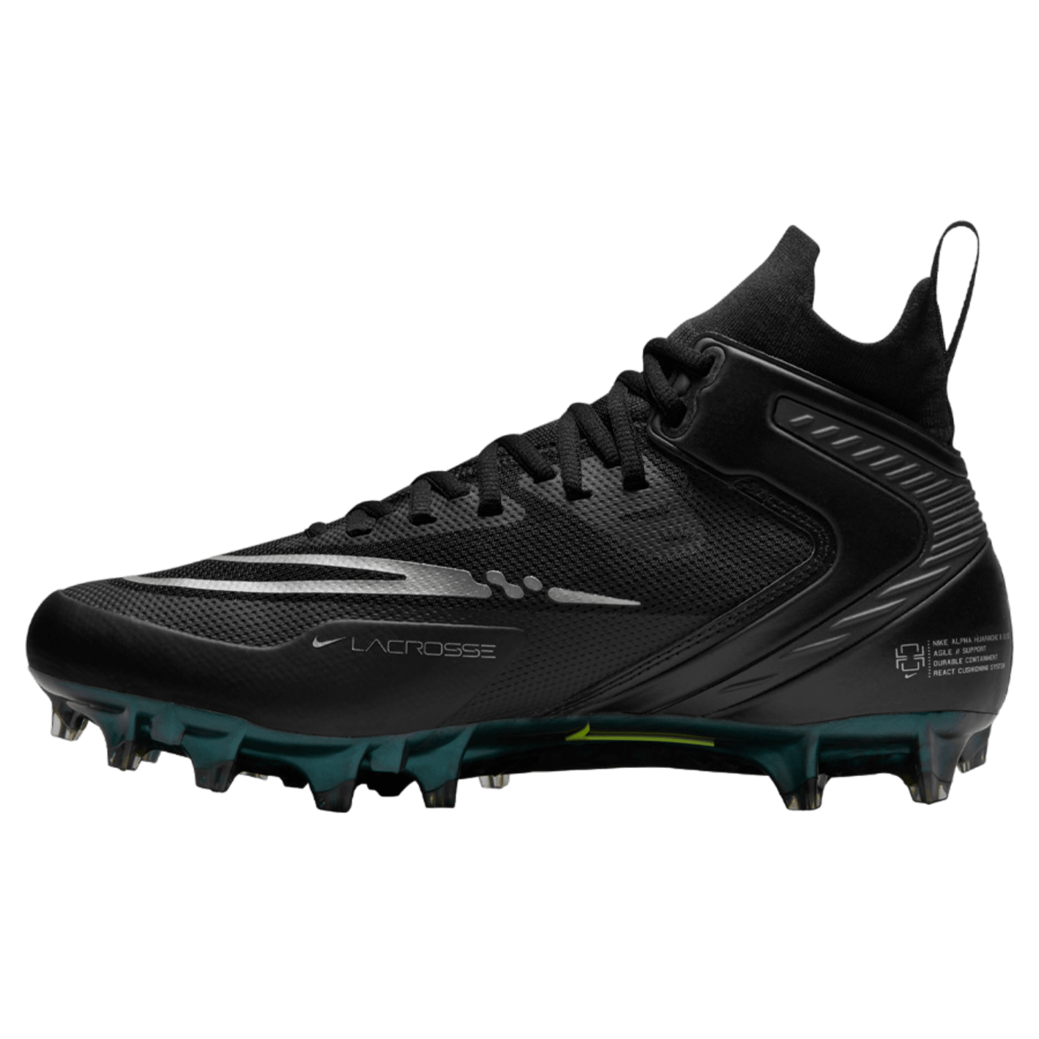 Nike Alpha Huarache 8 Elite Cleats Nike - AH8E - 005 - 10/11.5 Black - 005 Lax.com