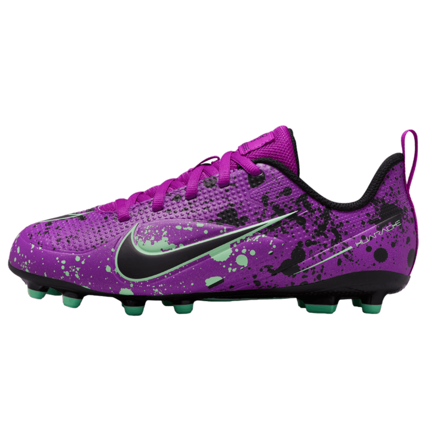 Nike Alpha Huarache 8 Youth Cleats Vivid Purple/Black - Green Glow Lax.com