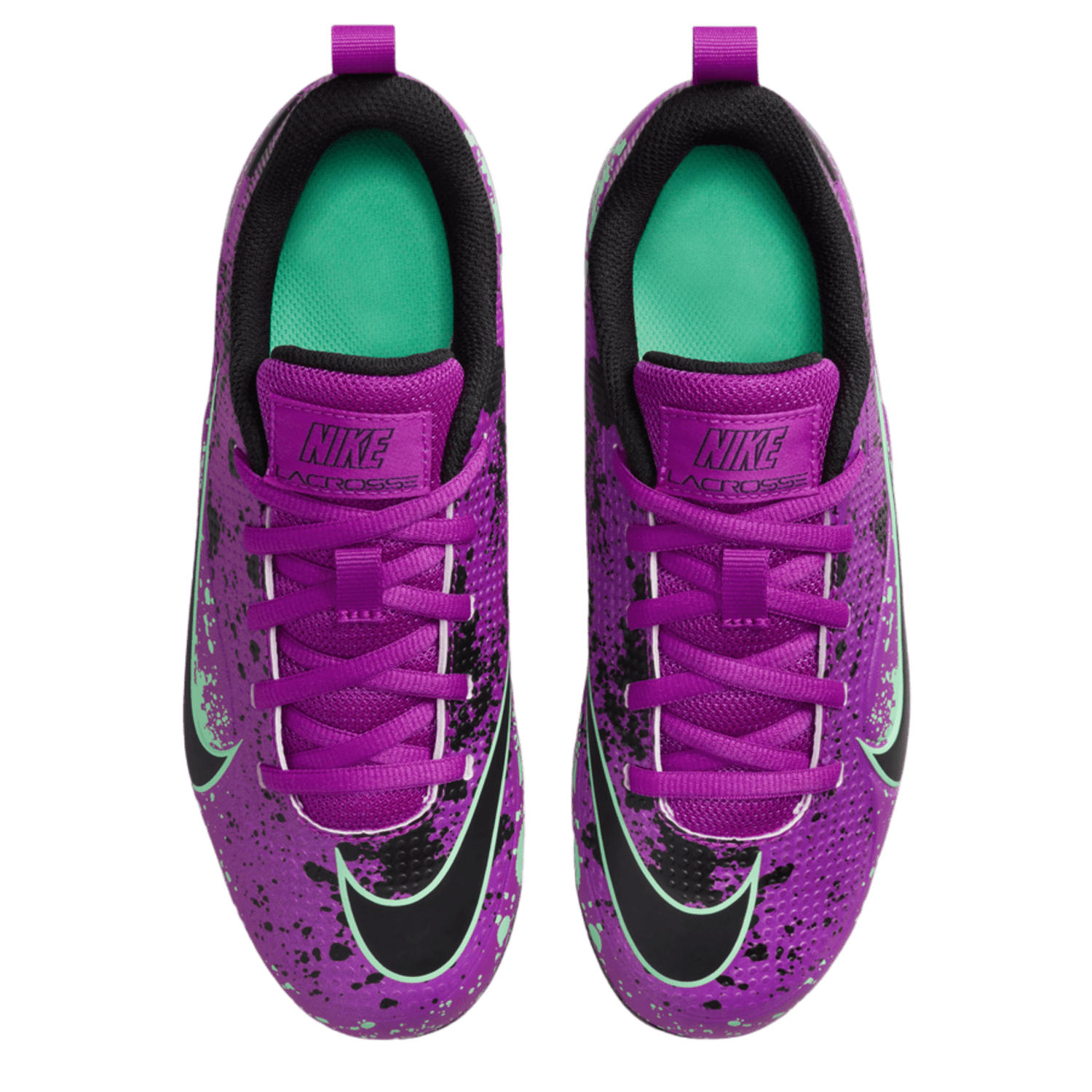 Nike Alpha Huarache 8 Youth Cleats Vivid Purple/Black - Green Glow Lax.com