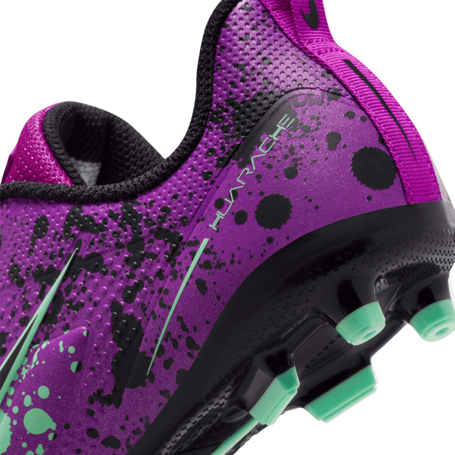 Nike Alpha Huarache 8 Youth Cleats Vivid Purple/Black - Green Glow Lax.com