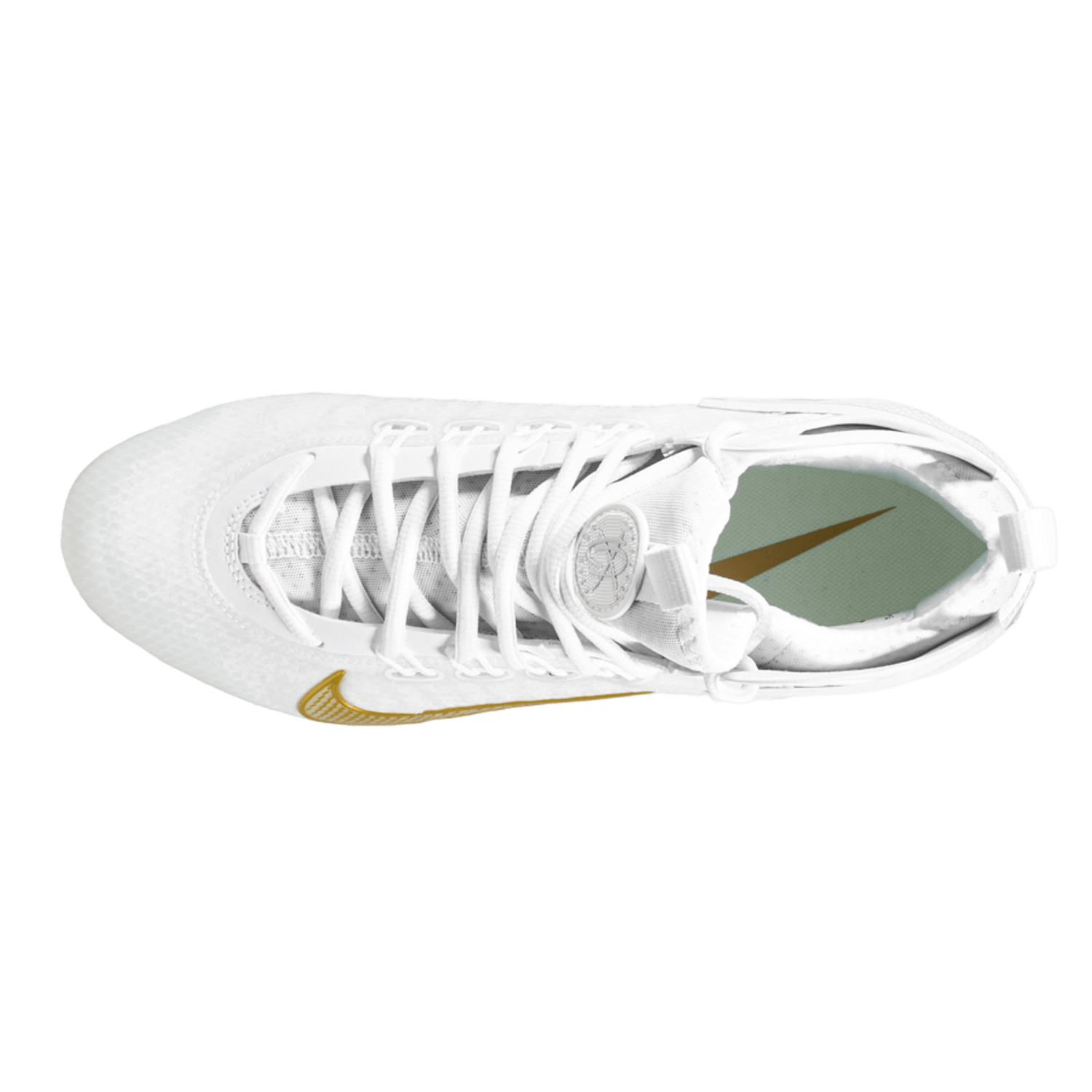 Nike Alpha Huarache 9 Elite Cleats Nike - AH9EMid - Wh/Gld - 100 - 10/11.5 White/Gold - 100 Lax.com