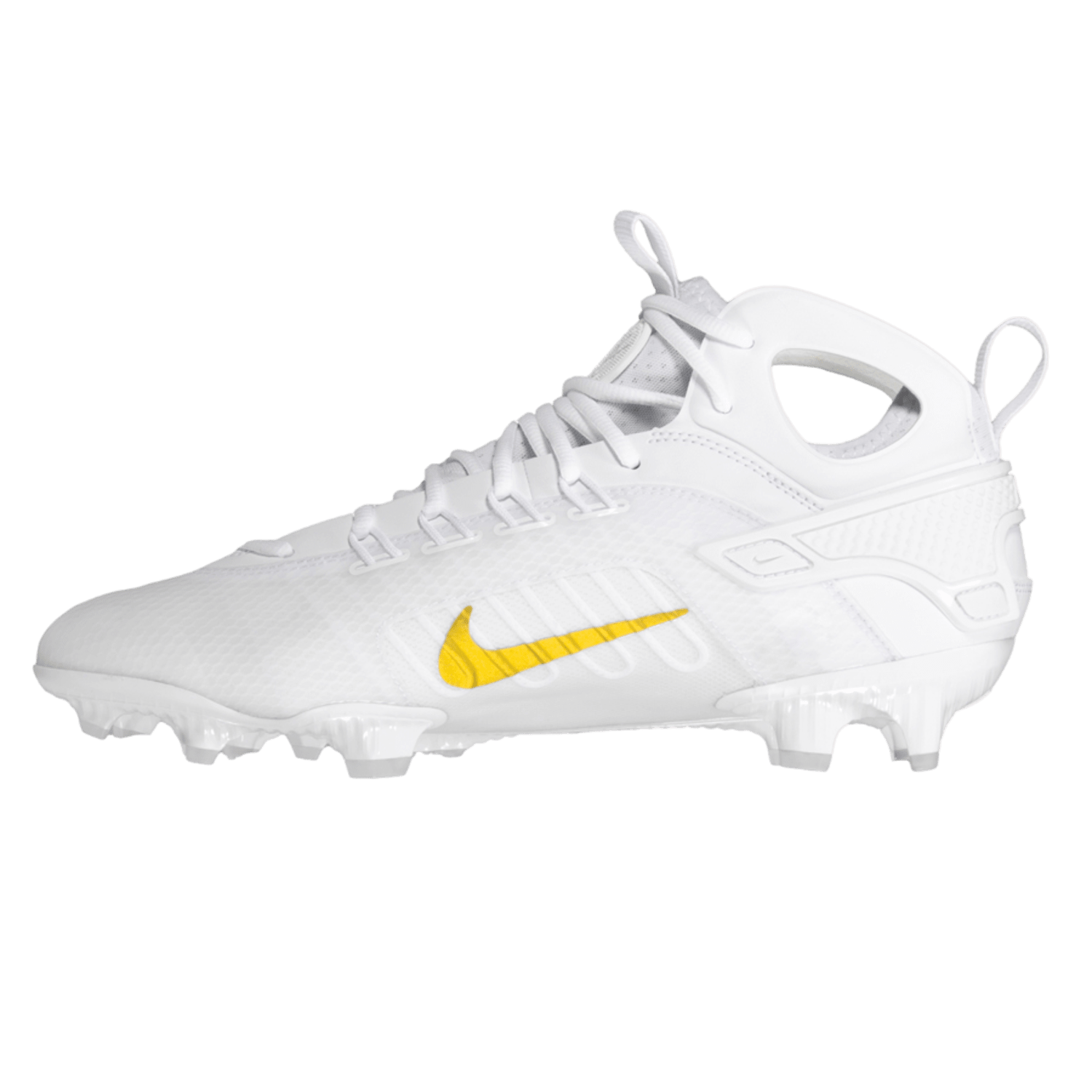 Nike Alpha Huarache 9 Elite Cleats Nike - AH9EMid - Wh/Gld - 100 - 10/11.5 White/Gold - 100 Lax.com