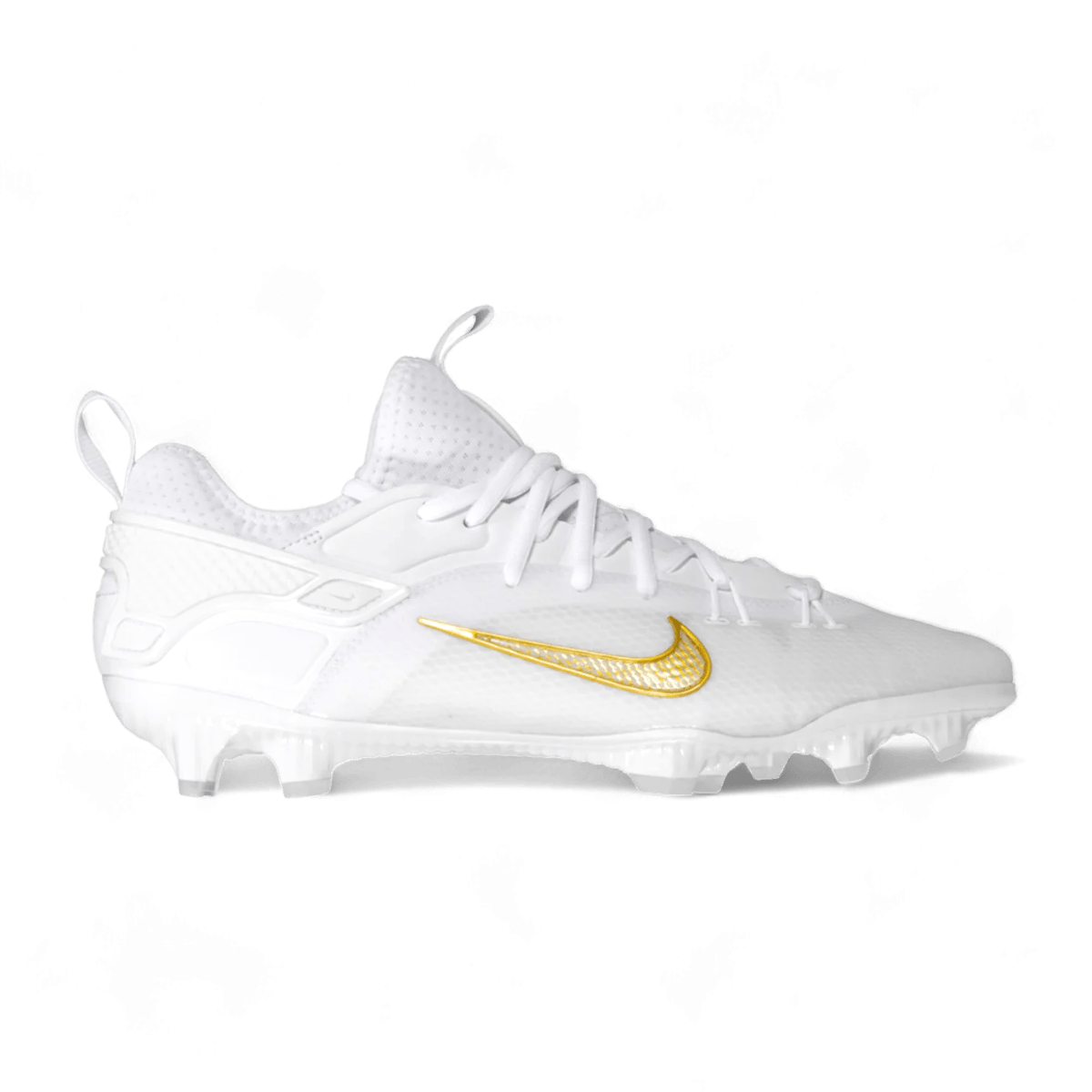 Nike Alpha Huarache 9 Elite Low Cleats Nike - AH9ELow - Wh/Gld - 100 - 10/11.5 White/Gold - 100 Lax.com