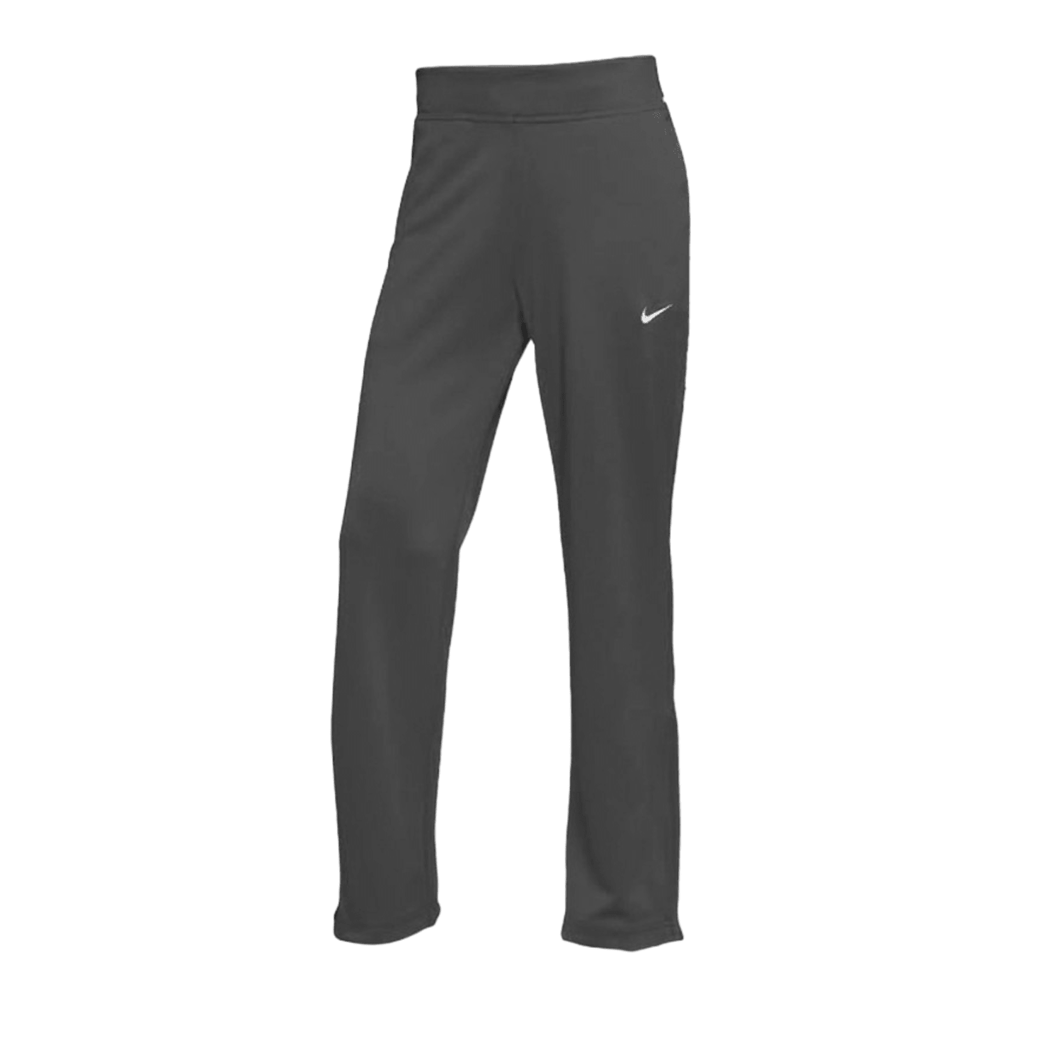 The Nike Avenger Knit Pants for women in black boast an elastic waistband and display a small white Swoosh logo on the upper left thigh, designed with Dri-FIT technology for outstanding moisture management.