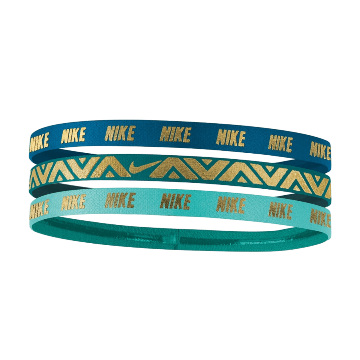 Nike Metallic Hairbands 3 Pack Hair Management Blue Lax.com