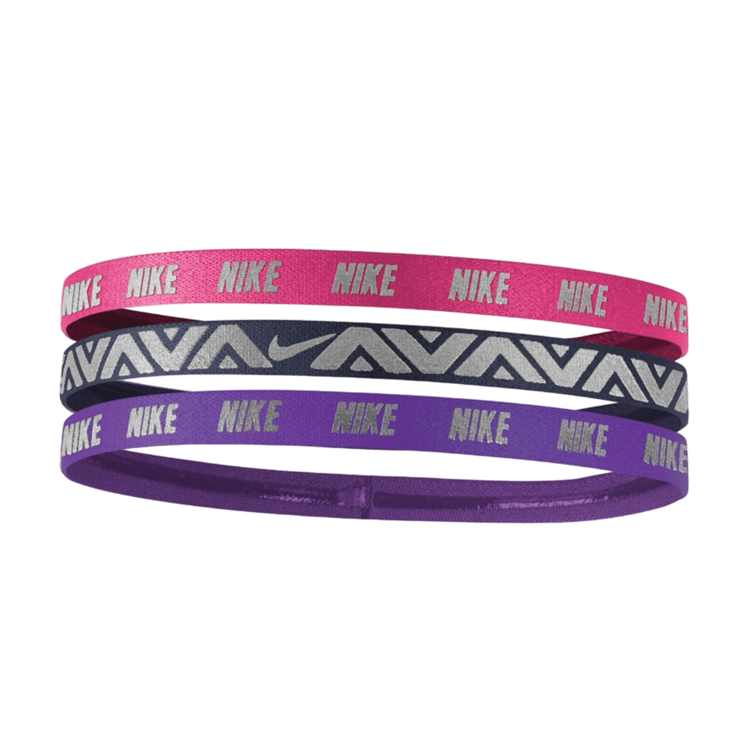 Nike Metallic Hairbands 3 Pack Hair Management Red Lax.com