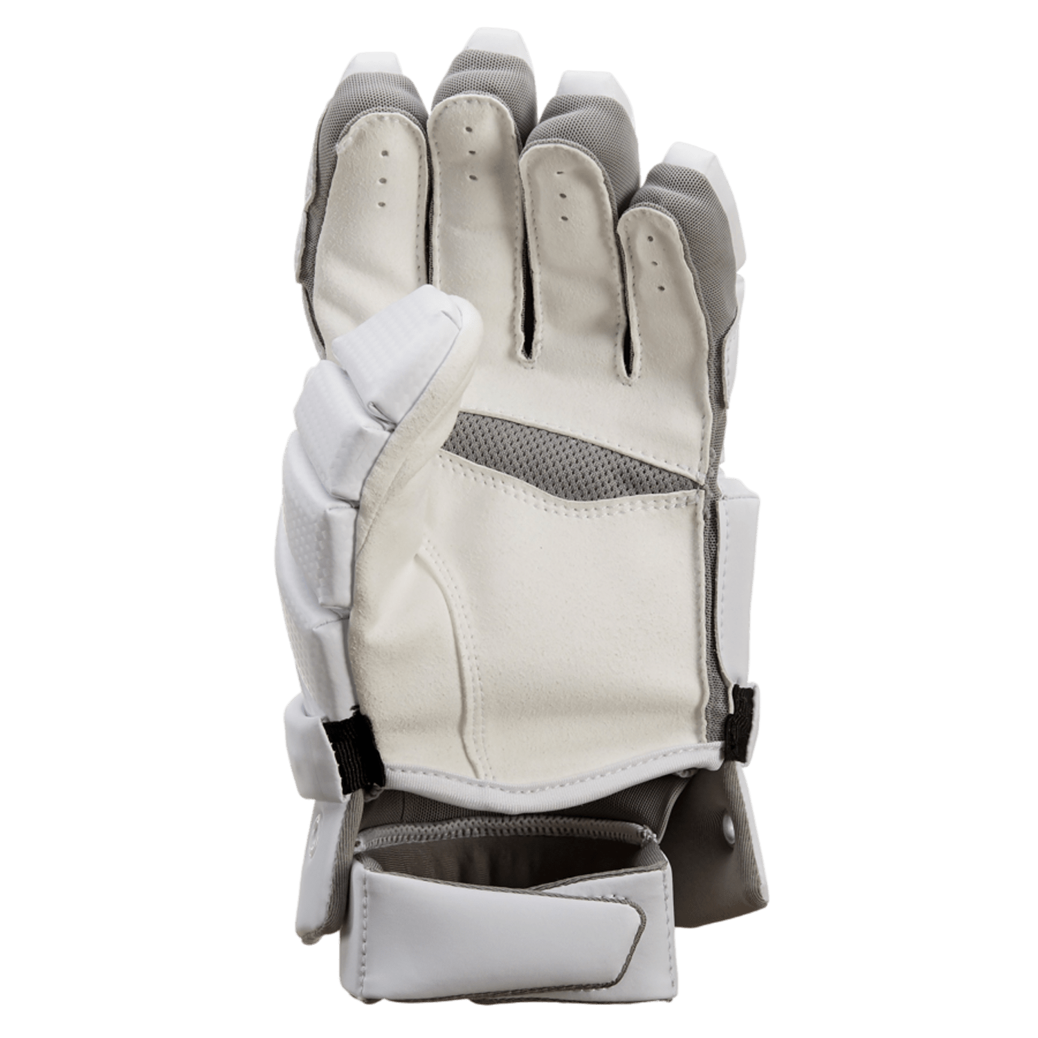 A white sports glove with padded segments and a black Nike swoosh logo on the wrist strap, the Nike Vapor Select Glove by Nike is designed for the advancing youth player, offering exceptional protection and grip.