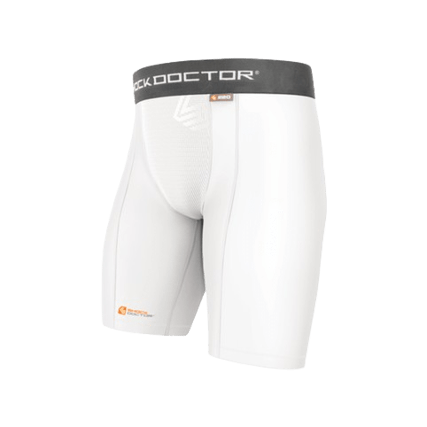 Shock Doctor Core Compression Short w - Cup Pocket Athletic Cups Shock Doctor Core Compression Short w/ Cup Pocket - WH - L White Lax.com