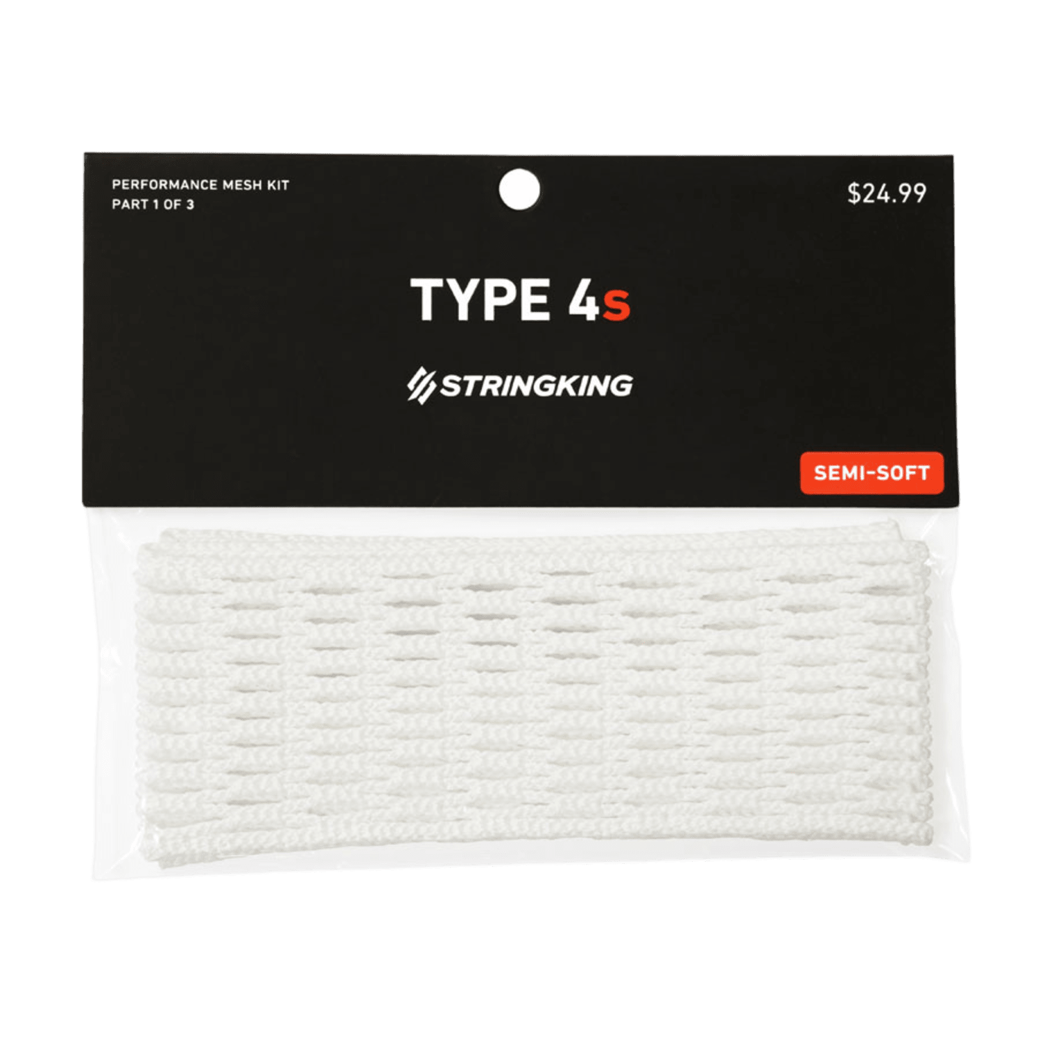 Stringking Type 4S Mesh Piece Men's Stringing Supplies SK - T4S - WH White Lax.com