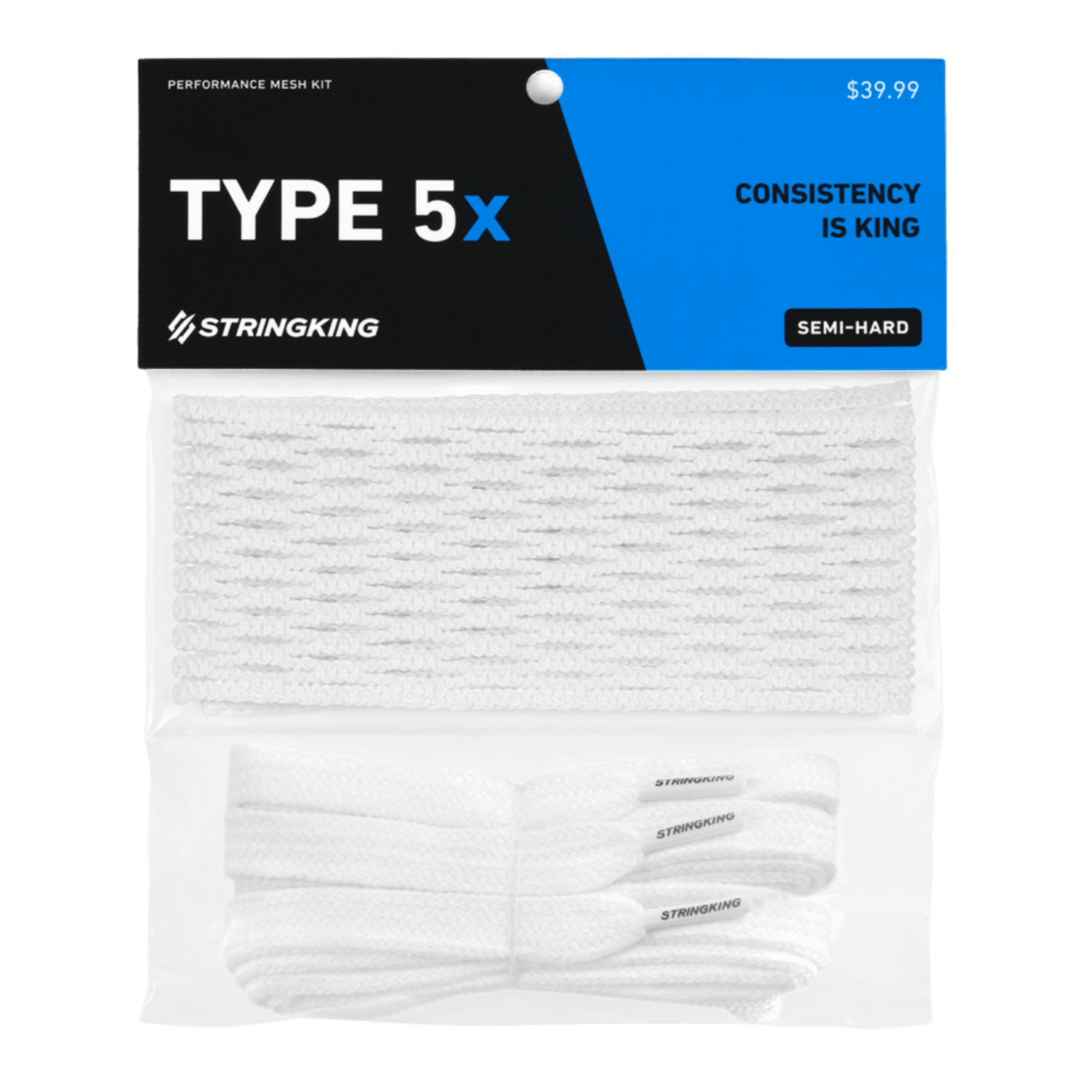 Stringking Type 5X Mesh Kit Men's Stringing Supplies SK - T5XMK - WH White Lax.com