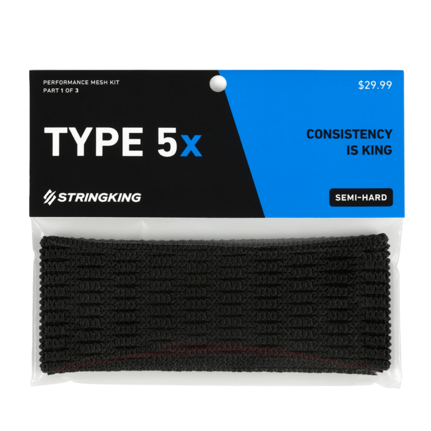 Stringking Type 5X Mesh Piece Men's Stringing Supplies SK - T5X - BK Black Lax.com