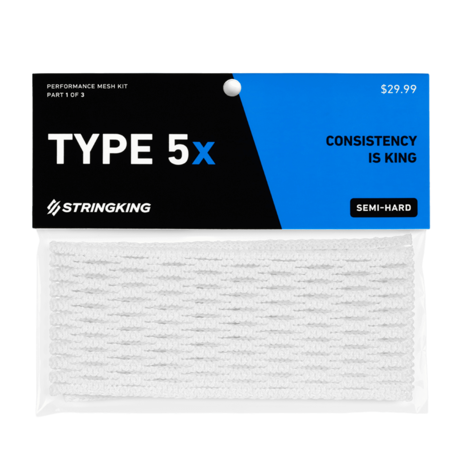 Stringking Type 5X Mesh Piece Men's Stringing Supplies SK - T5X - WH White Lax.com