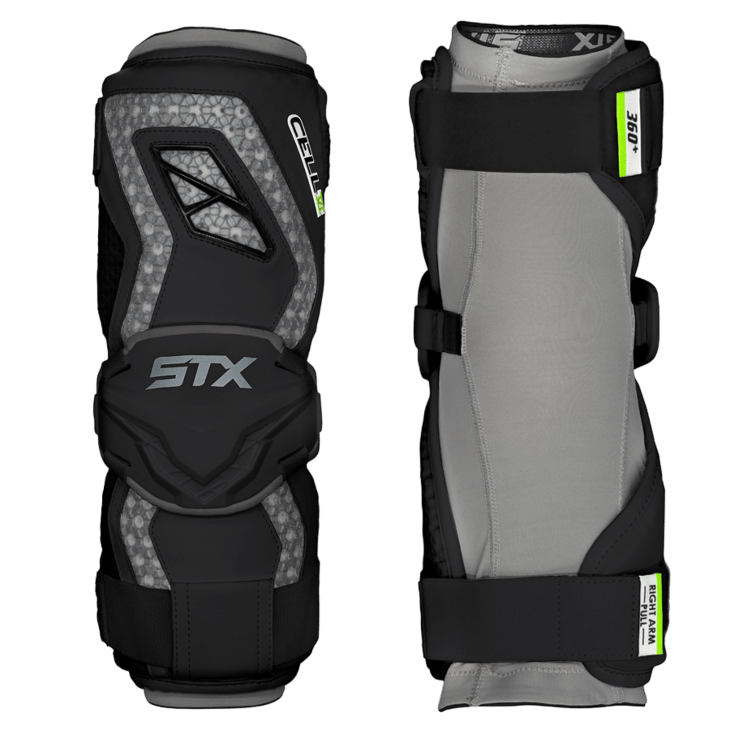 STX Cell 6 Arm Guard Men's Arm Protection STX - C6AG - BK - XL Black Lax.com